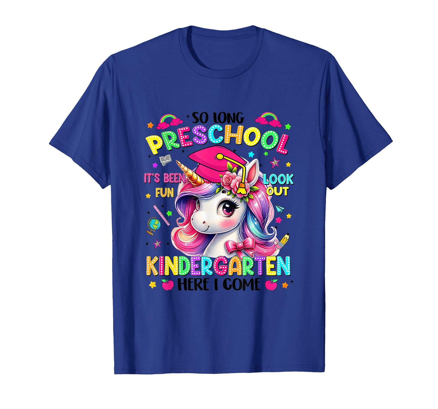 Kids So Long Preschool Graduation Graduate Unicorn Kids T-Shirt