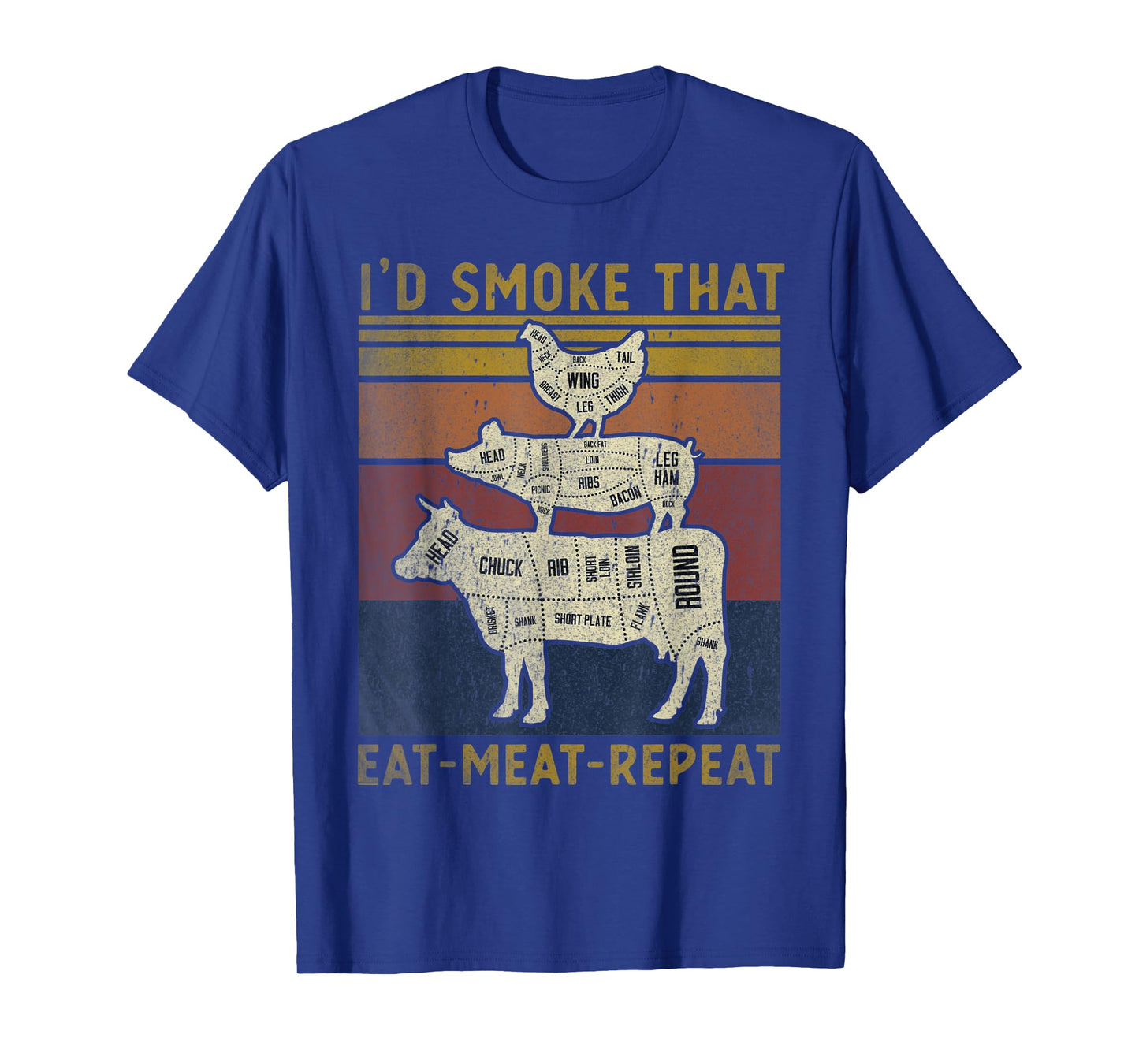 I'd Smoke That Eat Meat Repeat Funny Barbeque Grilling T-Shirt