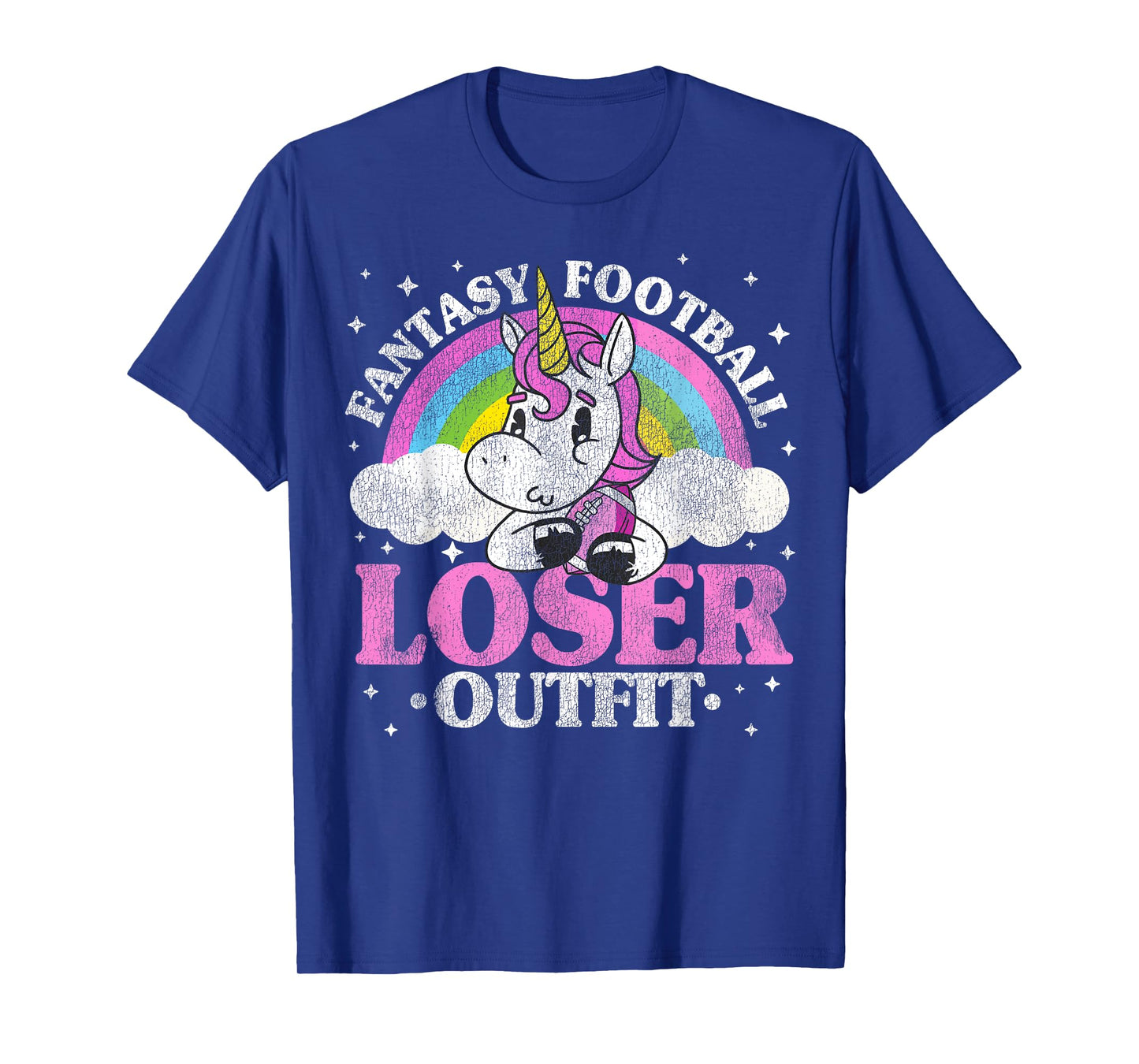 Fantasy Football Loser Outfit Retro Funny Unicorn Loser Gift T-Shirt