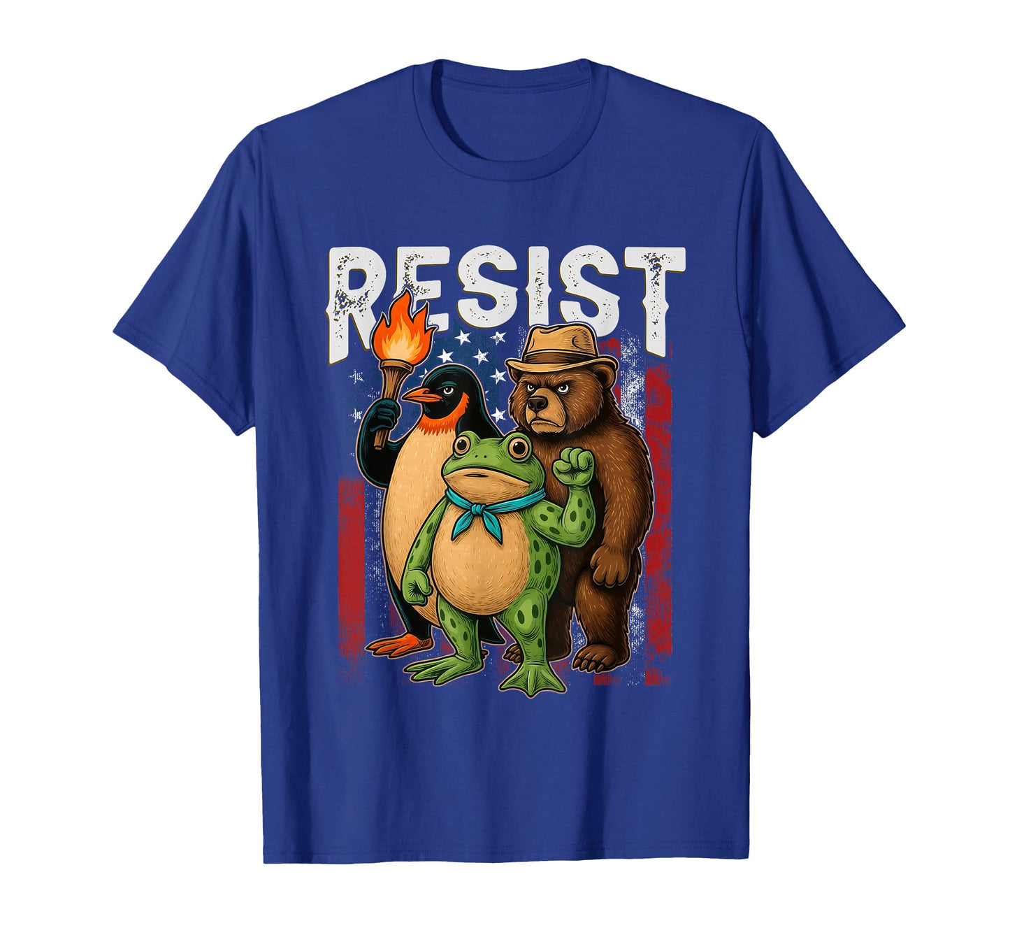 Penguin Frog Bear Resist Protest Against Tariffs T-Shirt