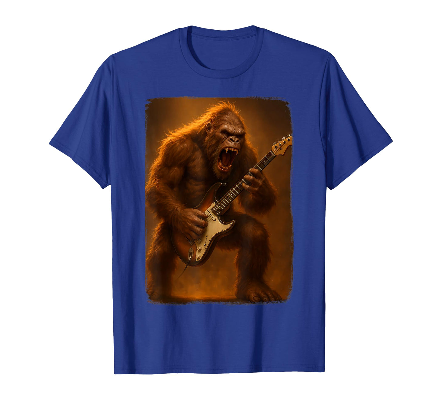 Bigfoot Playing Guitar Rock Music Band T-Shirt