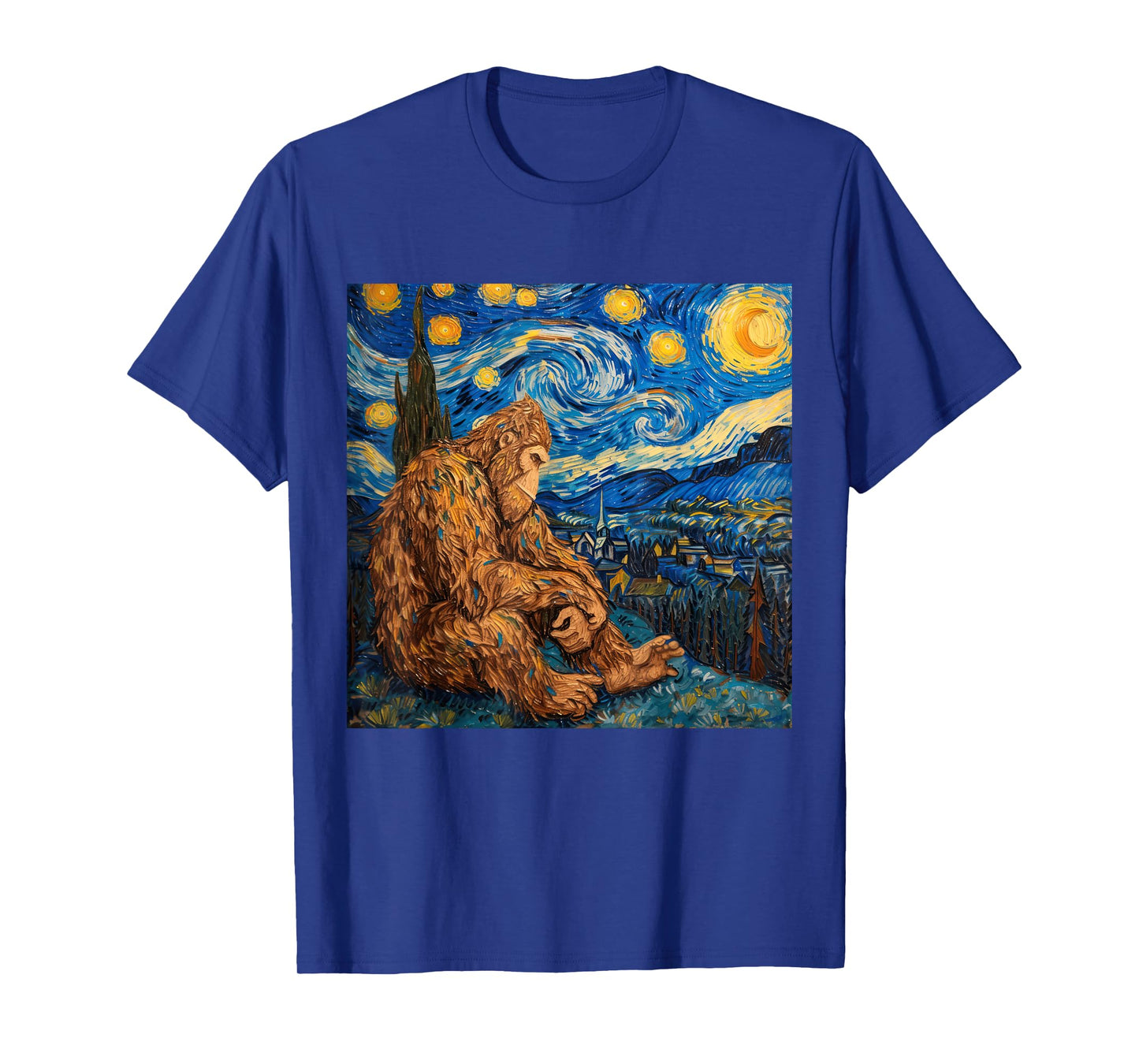Sasquatch Starry Night Van Gogh T-Shirt