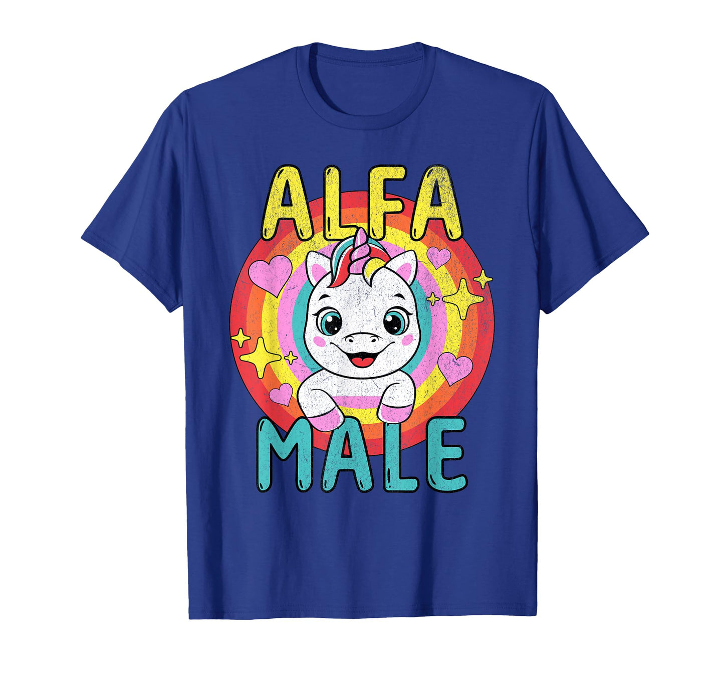 Mens Unicorn Alpha Male Sarcastic Humor Rainbow Embarrassing T-Shirt