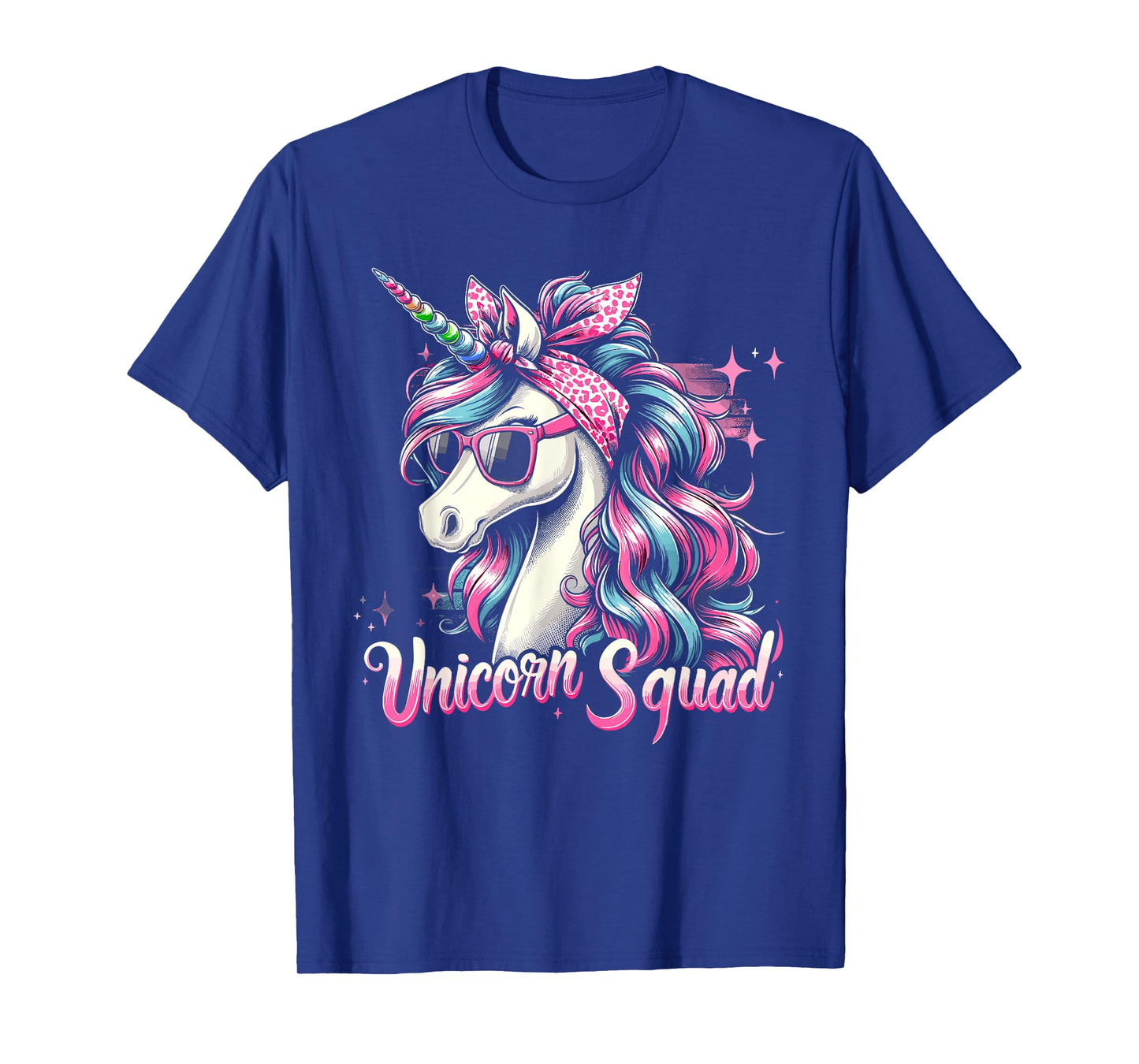 Unicorn Squad - Graceful Unicorn with leopard Bandana T-Shirt