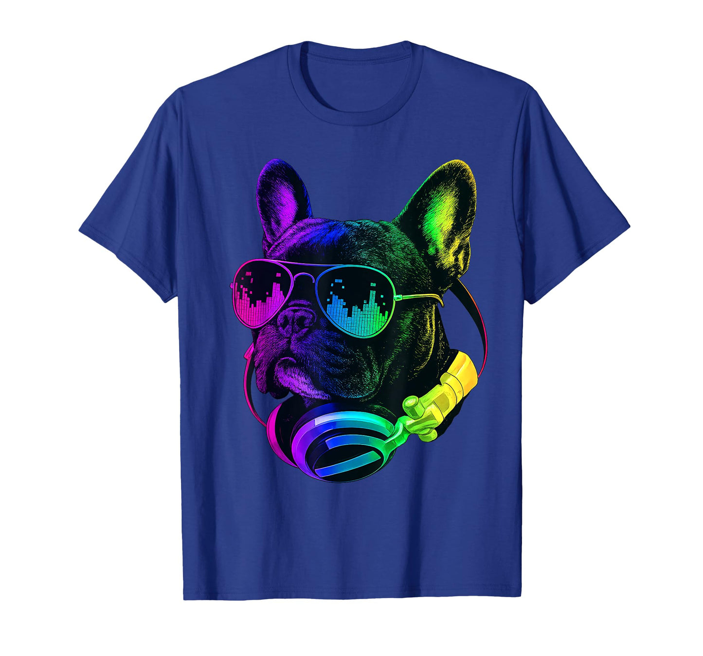 French Bulldog DJ Headphones Retro Music Dog Lover T-Shirt