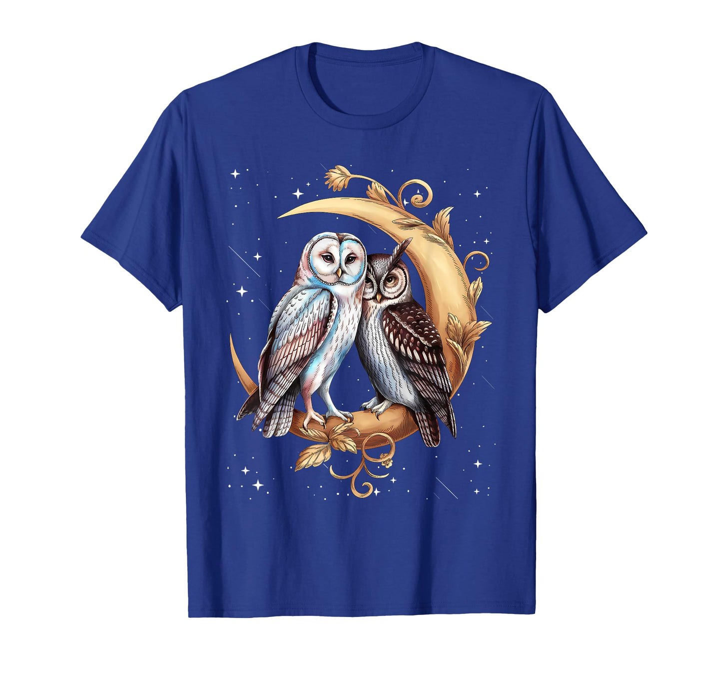 Moon Owl Birds Owl Graphic for Men Women Boys Girls T-Shirt