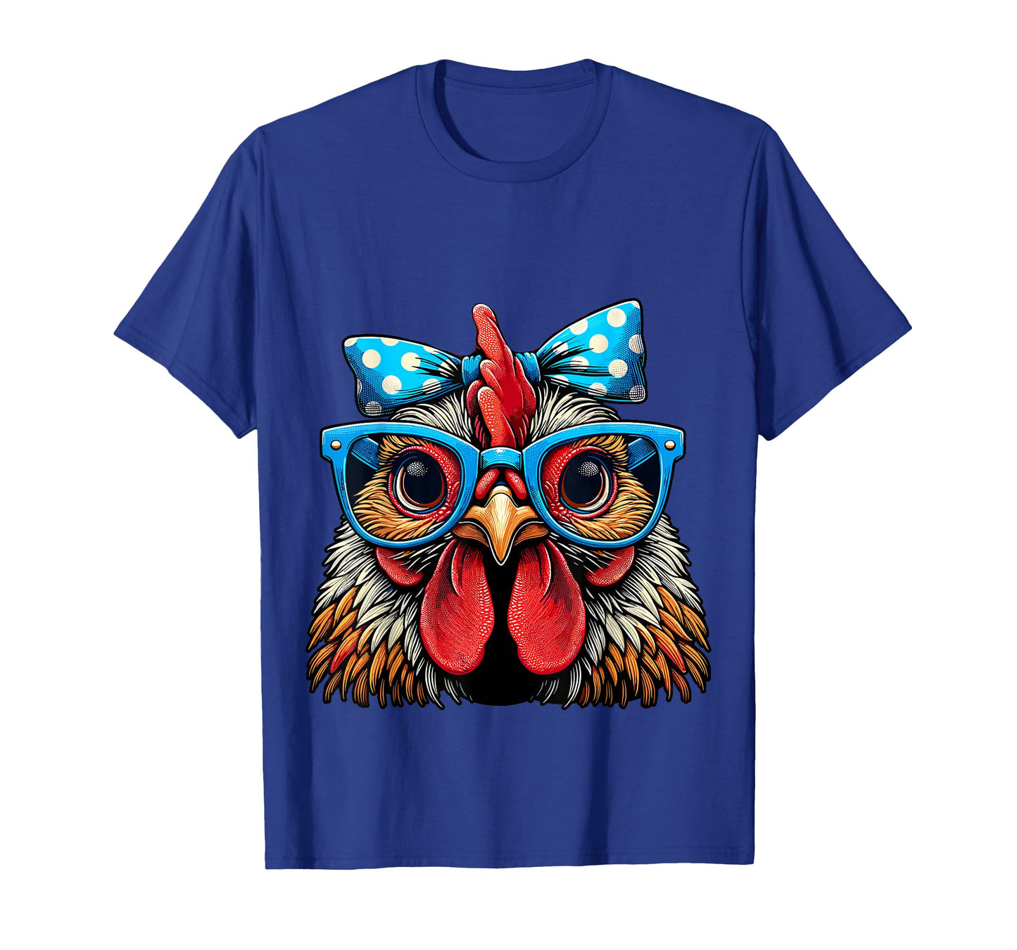 Chicken with Glasses and Bow Farm Girl T-Shirt