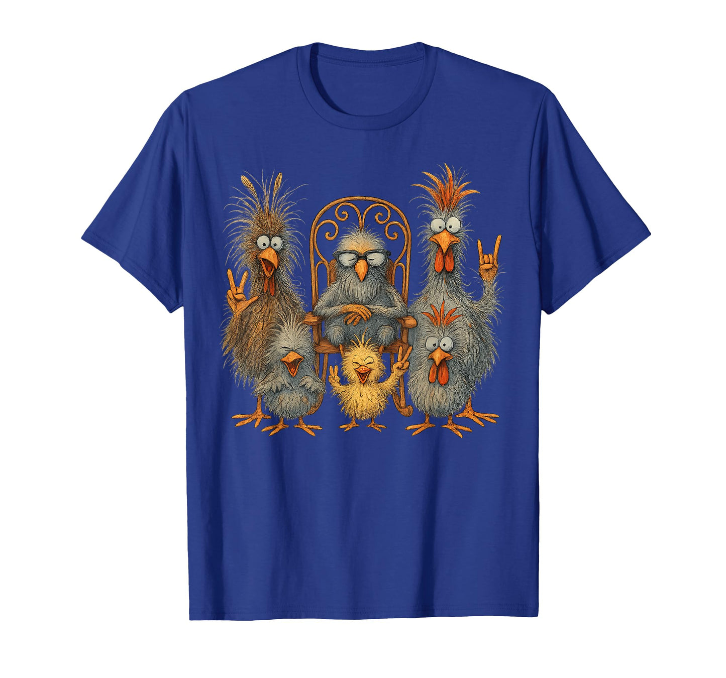 Funny Chicken Art Colorful Eagerlys Crazy Chicken Family T-Shirt