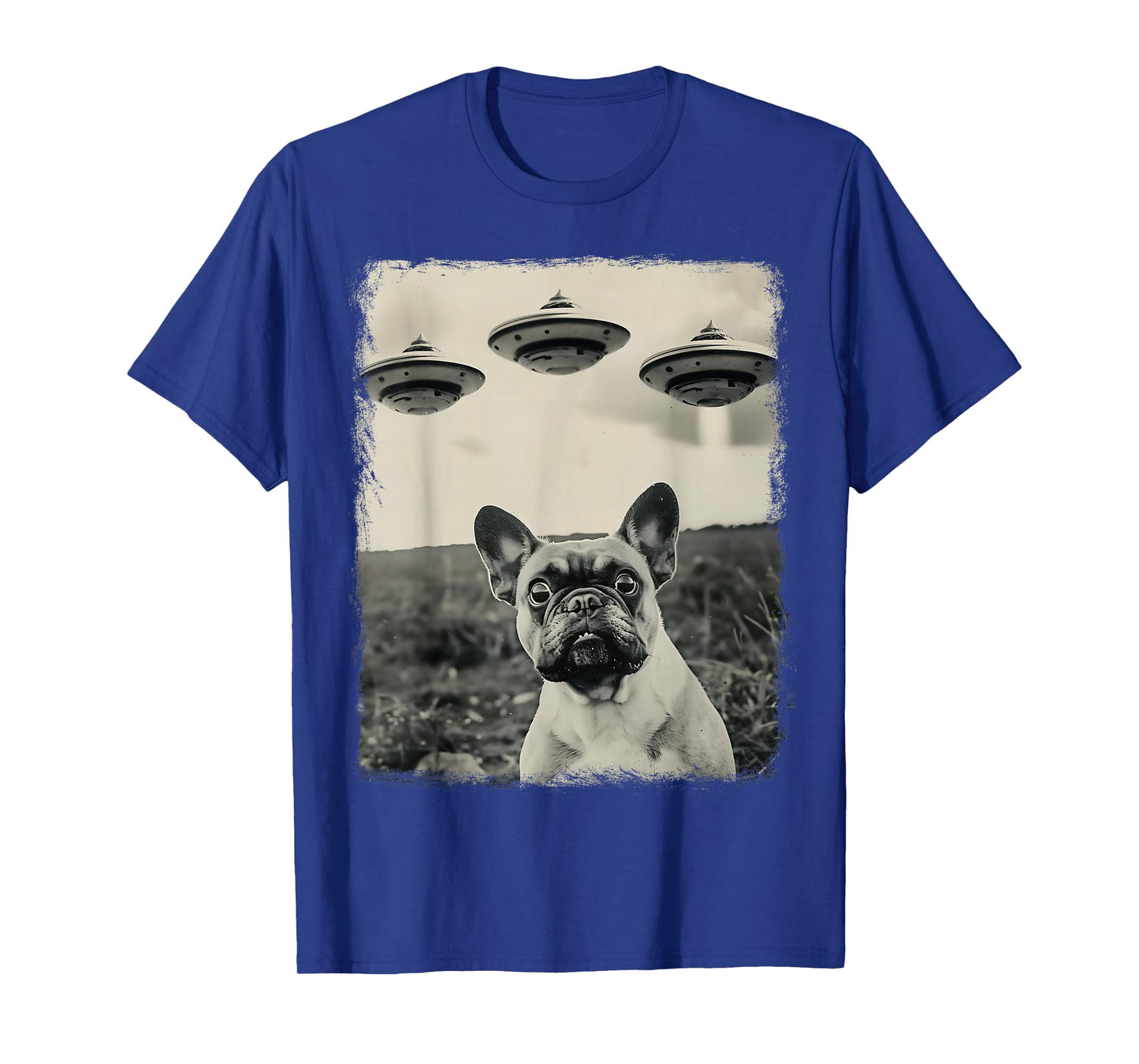 French Bulldog Dog UFO Alien Extraterrestrial Selfie T-Shirt