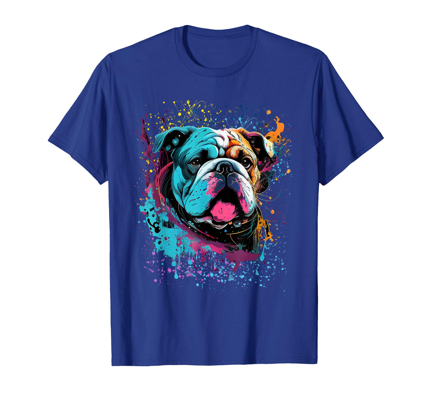 Colorful Splash Art English Bulldog Portrait Puppy Owner T-Shirt