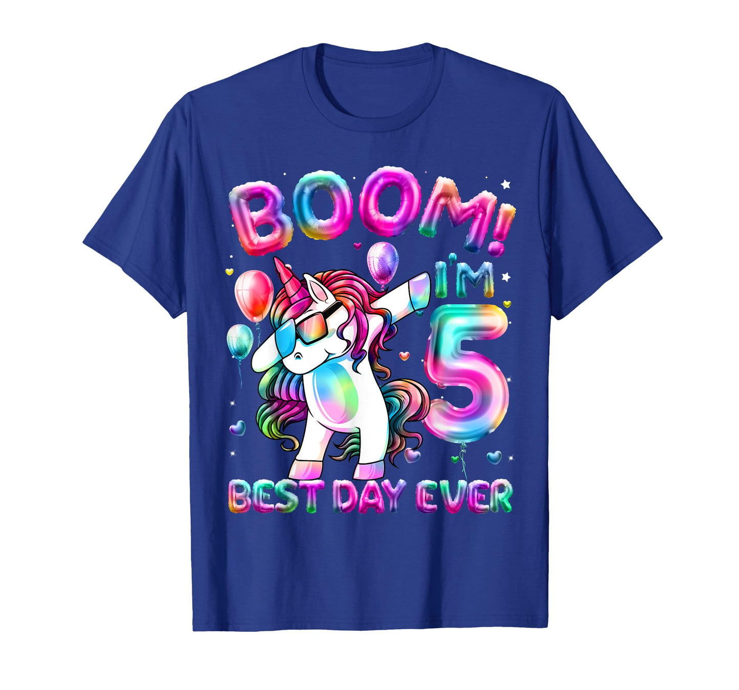 5 Years Old Dabbing Unicorn Gifts 5th Birthday Girl Party T-Shirt