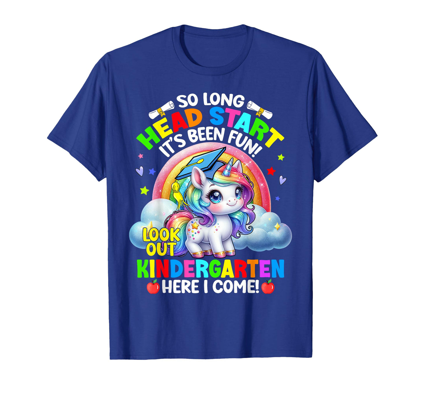 Head Start Graduation 2025 Unicorn Girl Hello Kindergarten T-Shirt
