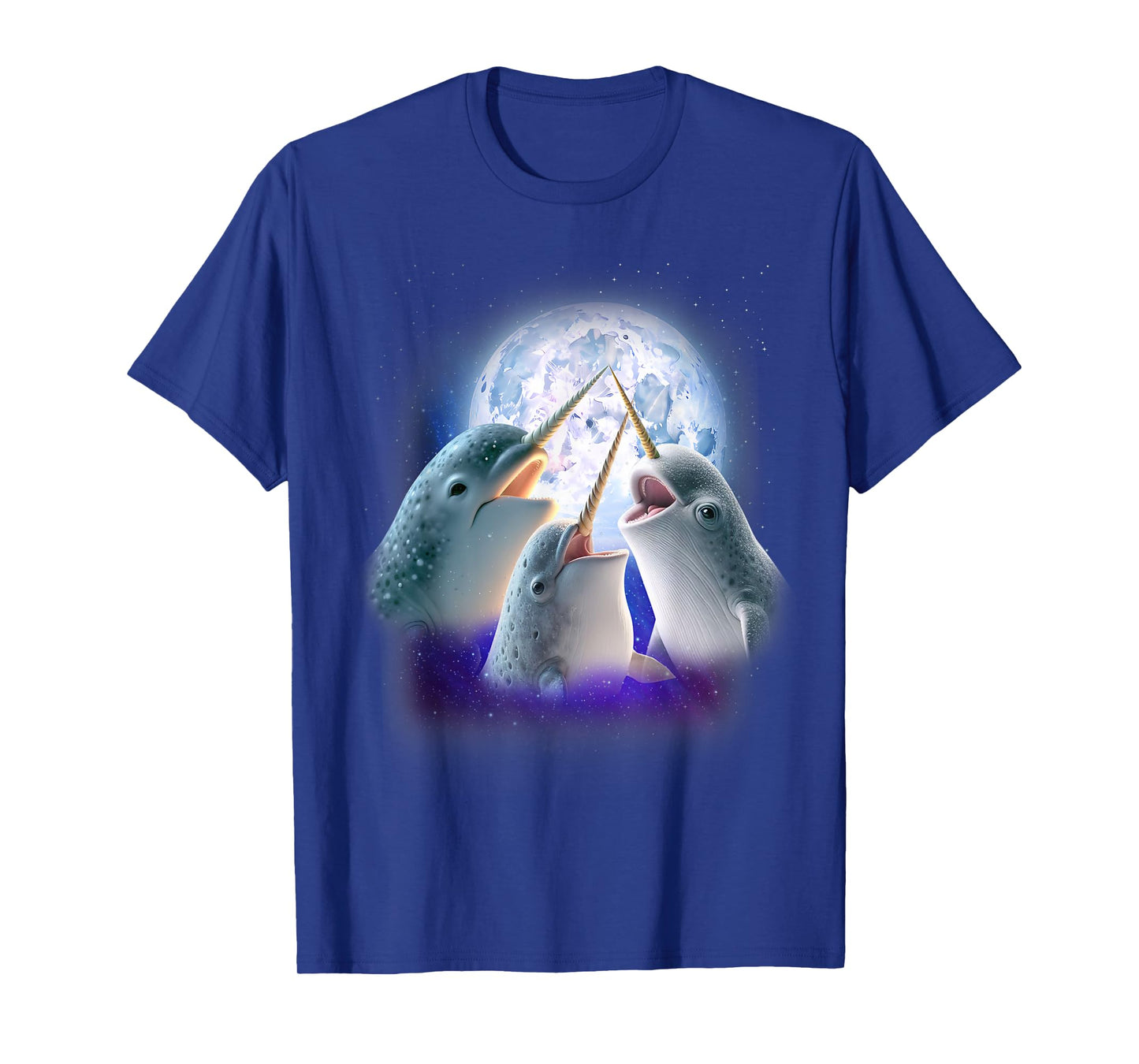 3 Narwhal Howling At The Moon Fun Narwhal Unicorn of the Sea T-Shirt
