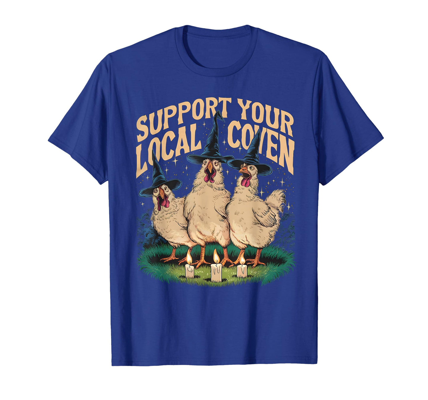 Support Your Local Coven Funny Farm Witch Chicken Halloween T-Shirt