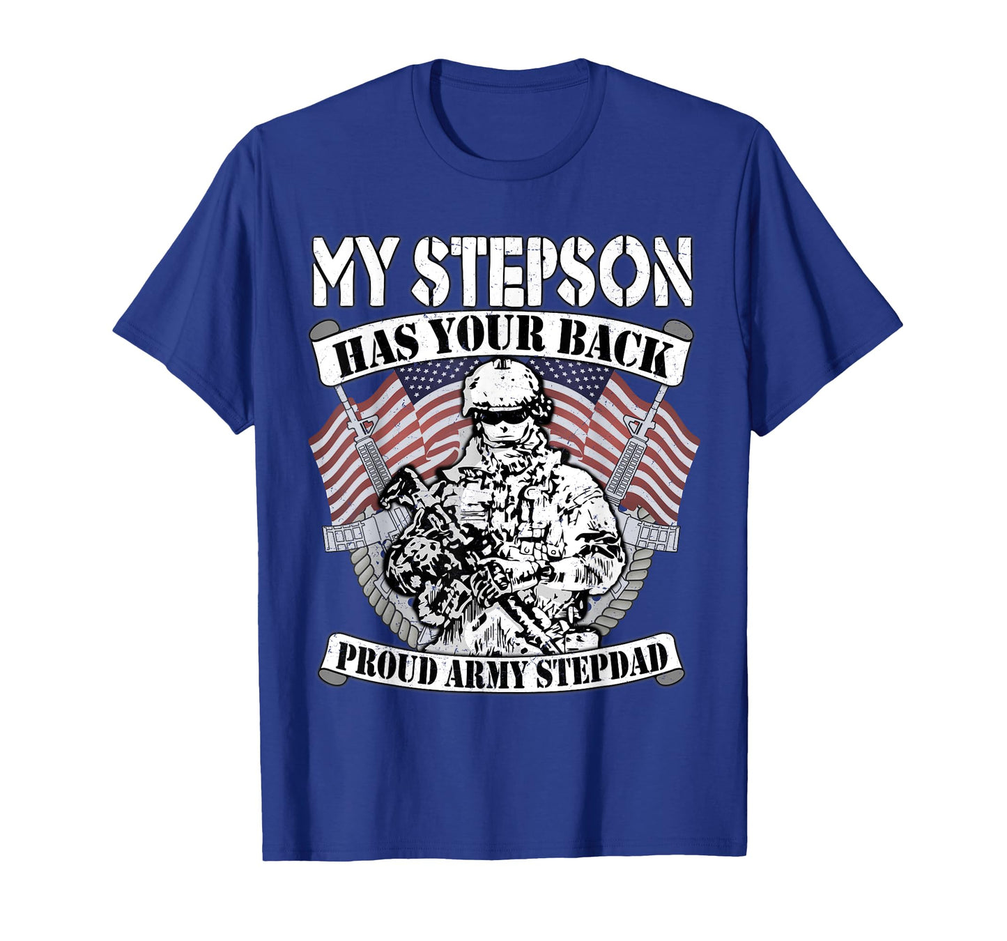 My Stepson Has Your Back Proud Army Stepdad Shirt Gift Tee