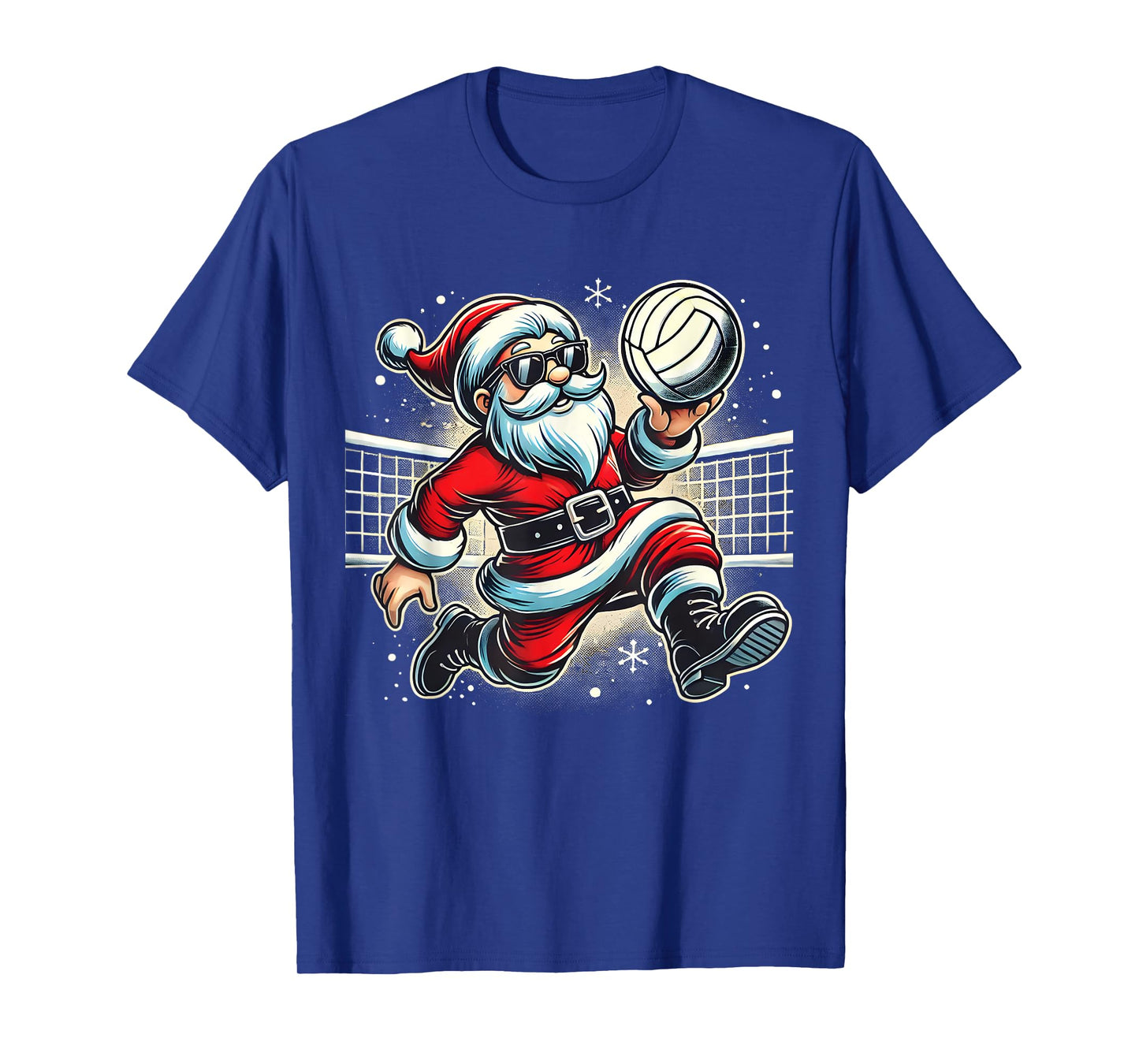 Santa Playing Volleyball Lovers Boys Girls Kids Christmas T-Shirt