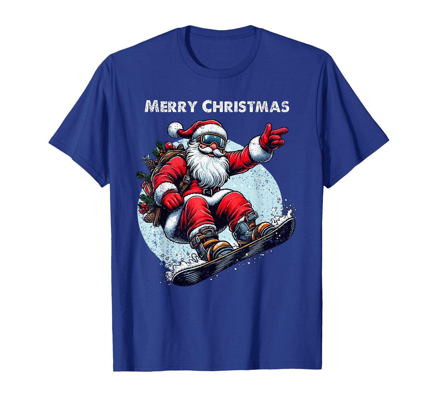 Santa Claus Snowboarding Merry Christmas Winter Holiday Xmas T-Shirt