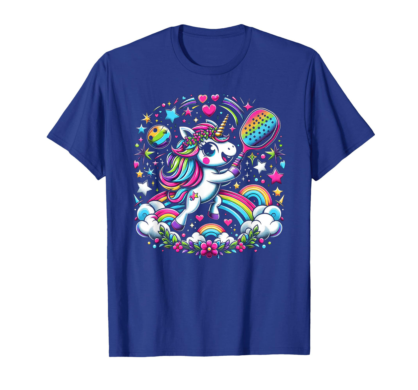 Magical Pickleball Unicorn Rainbow Girls Fancy T-Shirt