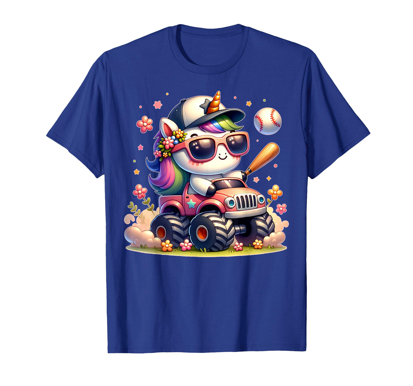 Cute Unicorn Softball Baseball T-ball Shirt for Girl Toddler T-Shirt