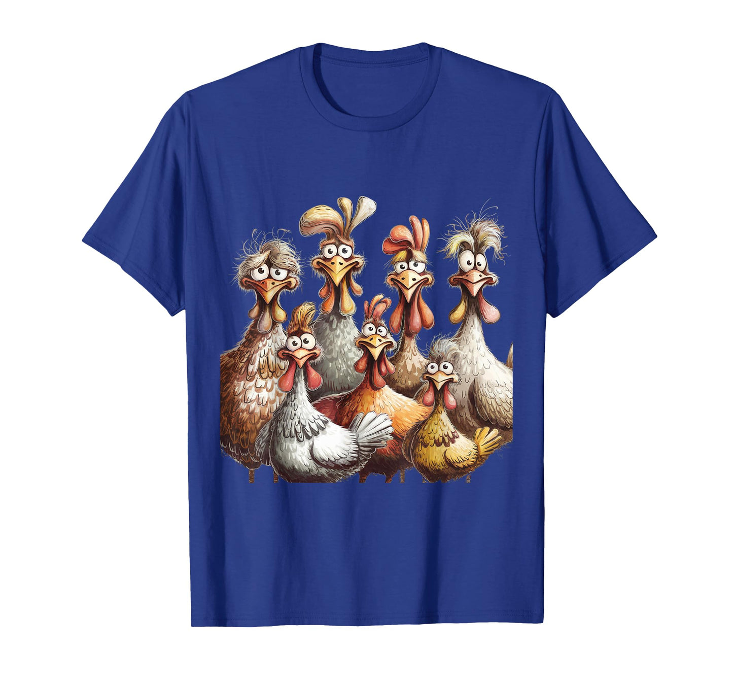 Colorful Funny Chicken Art, Crazy Chicken Family T-Shirt