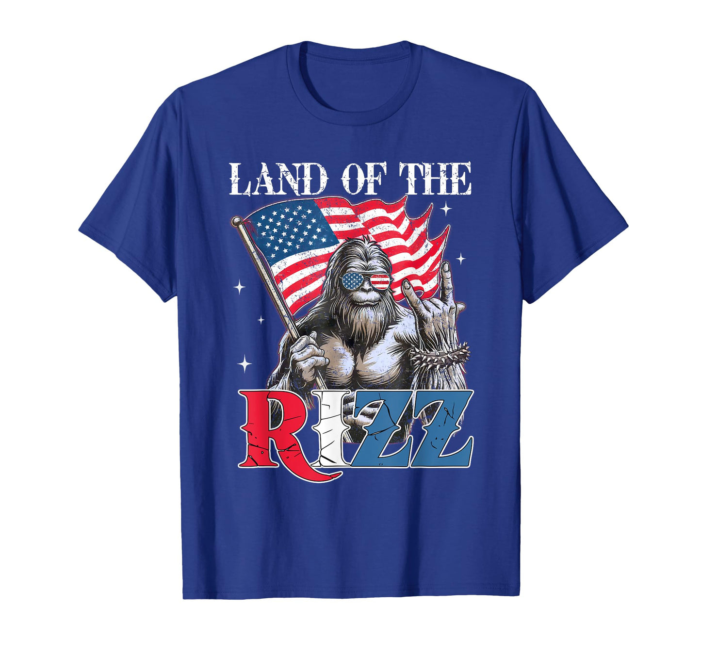 Land Of The Rizz Bigfoot Funny Patriotic 4th Of July T-Shirt