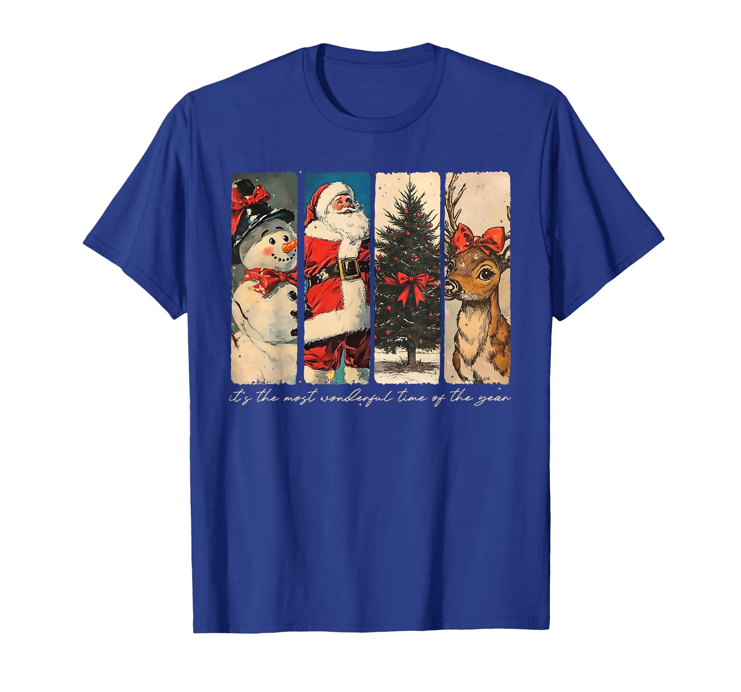 Reindeer Santa Snowman Christmas Xmas Tree Family Holiday T-Shirt
