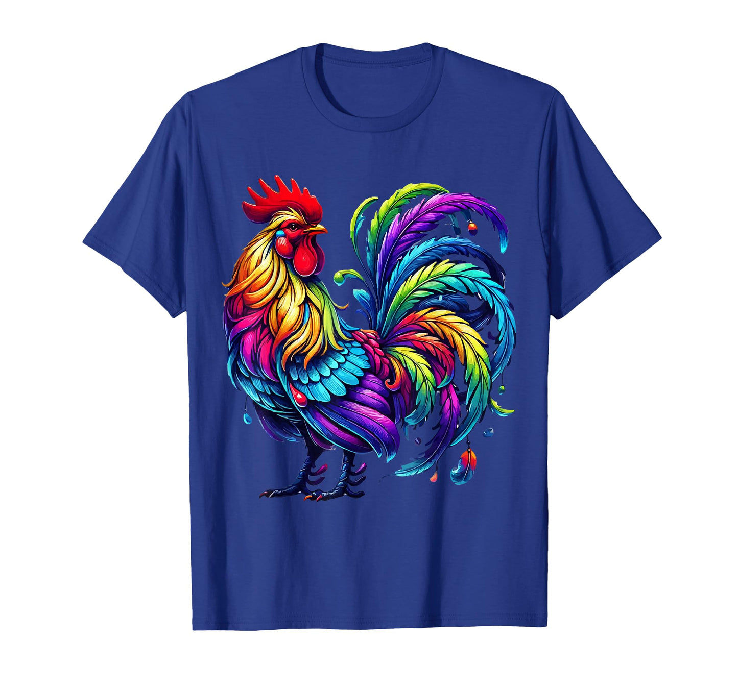 Chicken Colourful Art Animal Graphic Motif Chicken T-Shirt
