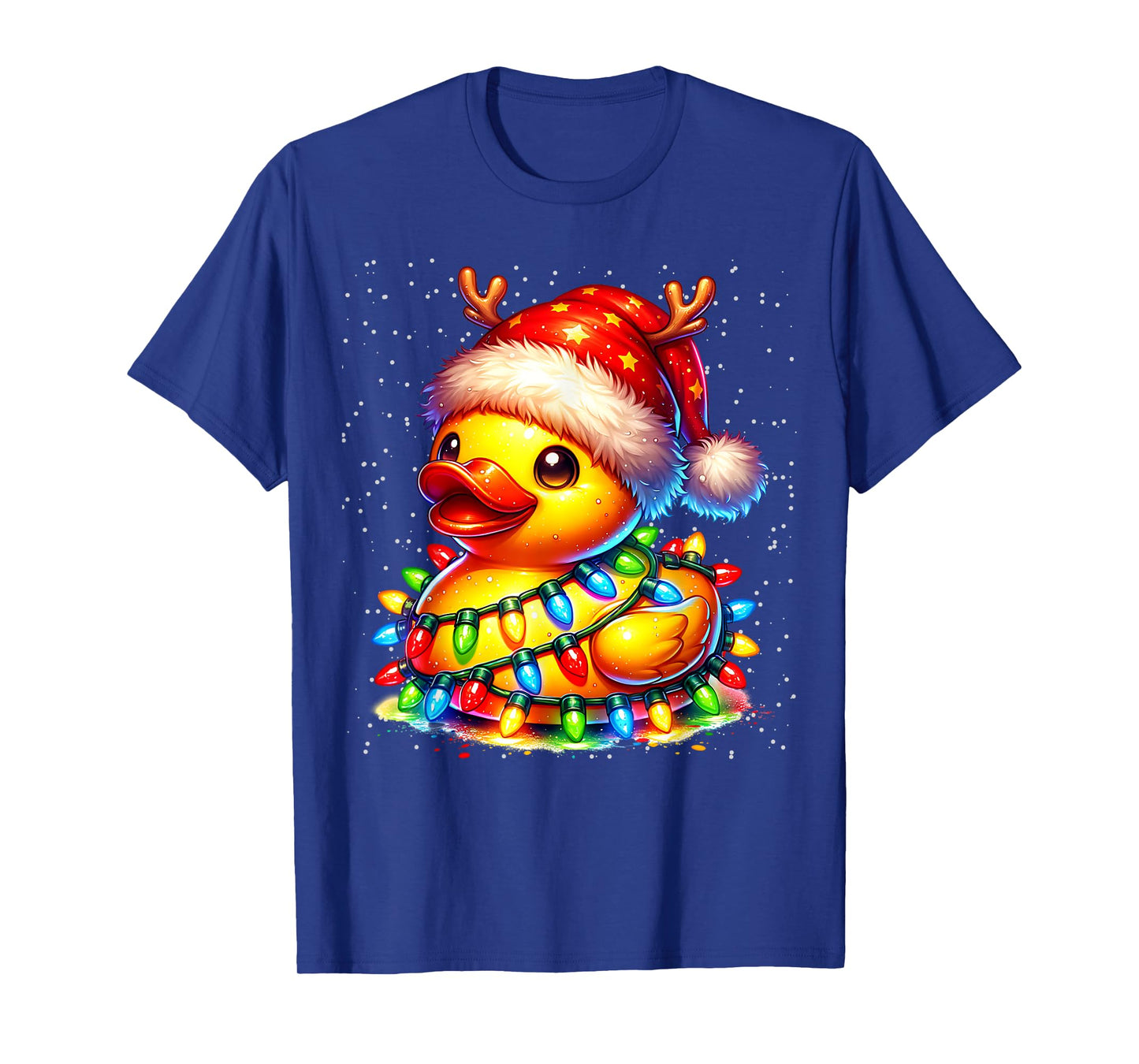 Rubber Duck Squad Christmas Light Reindeer Crew Xmas Pajama T-Shirt