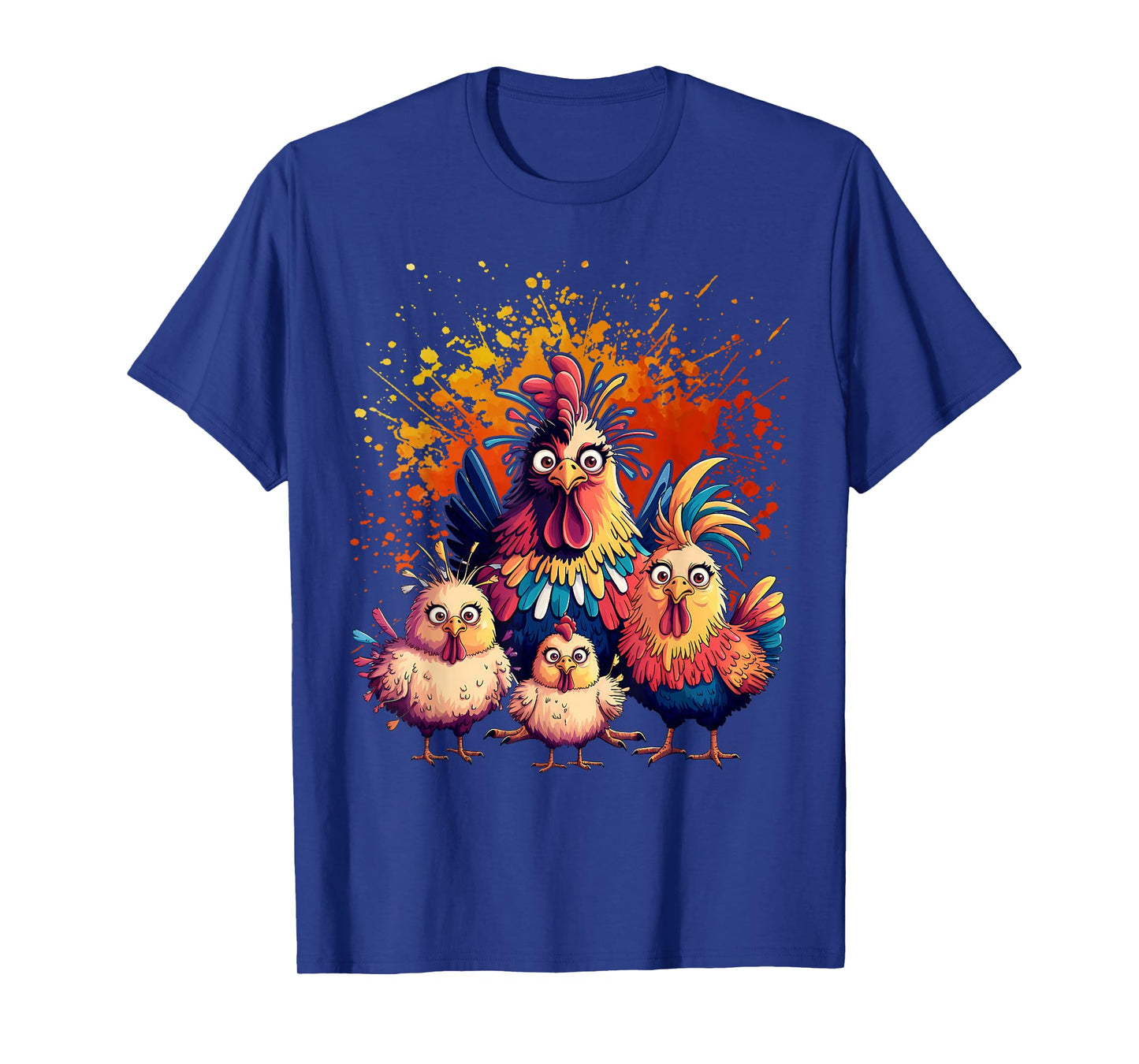 Colorful Funny Chicken Art T-Shirt
