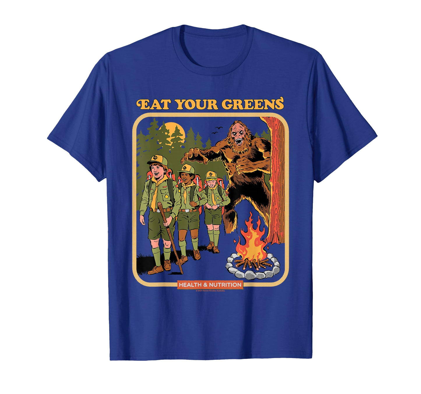 Eat Your Greens Bigfoot Sasquatch Retro Funny Adult Humor T-Shirt