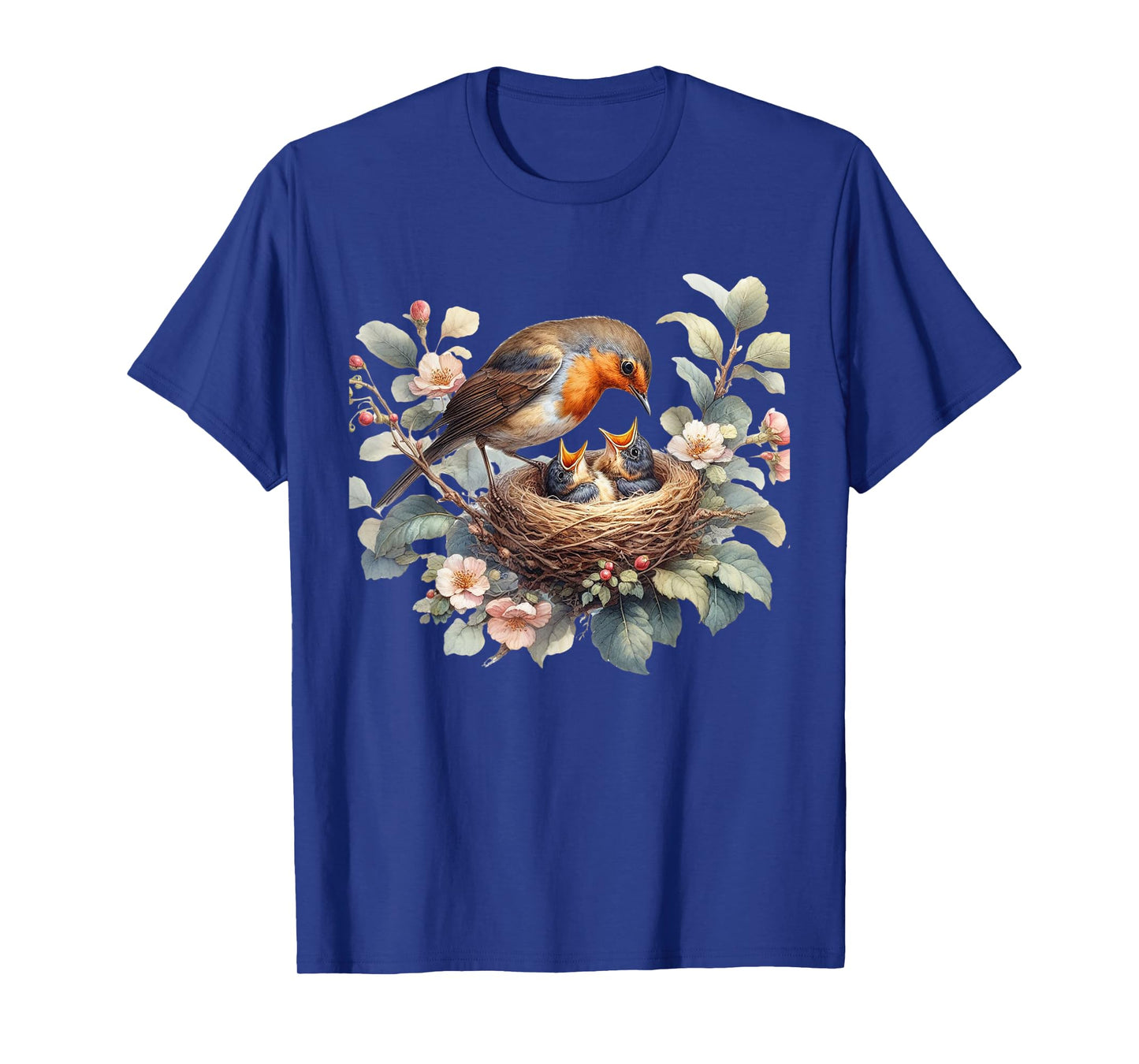 Mother Robin and Baby Robin Nestlings Ornithology T-Shirt