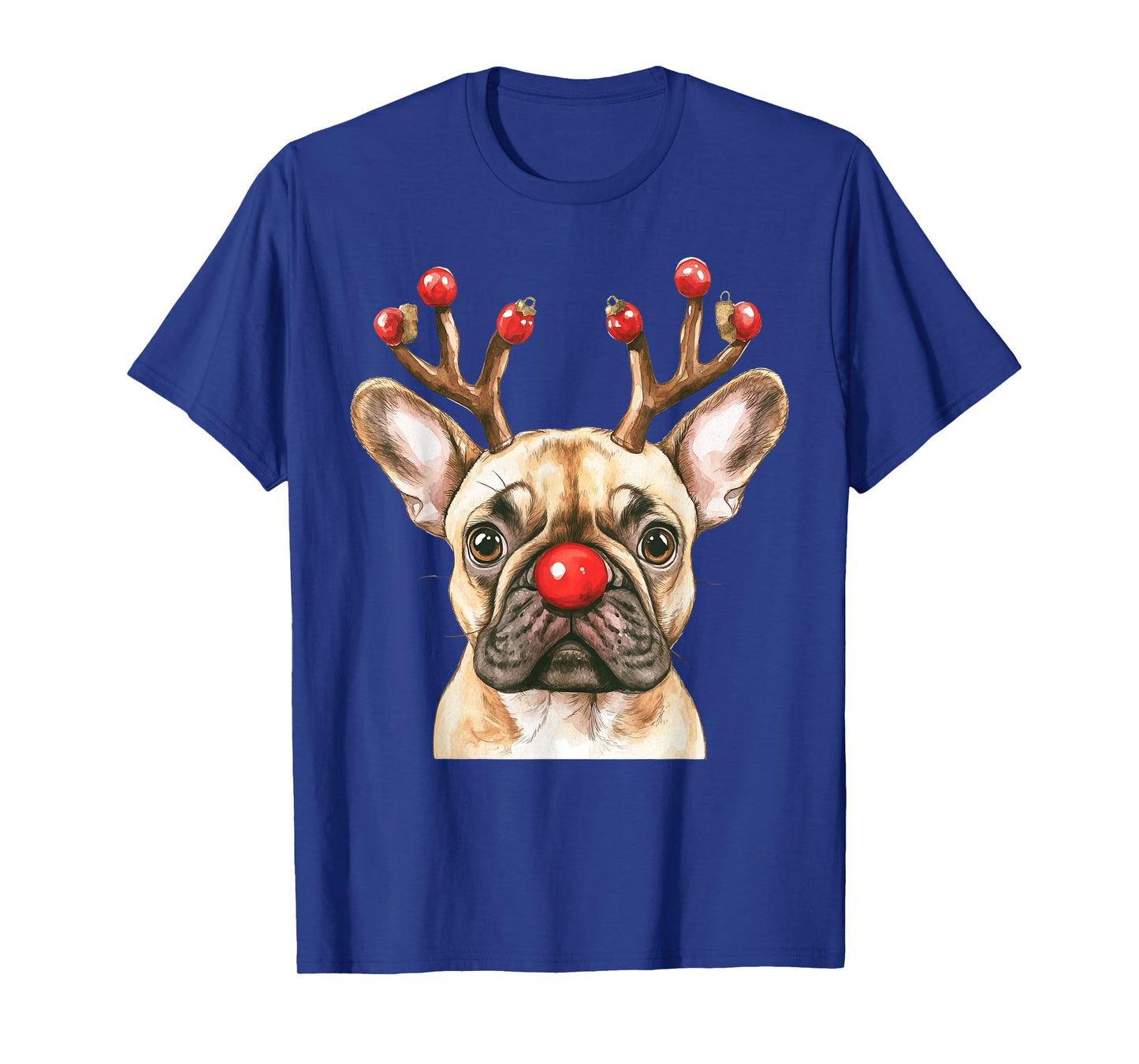 French Bulldog Reindeer Christmas Lights Dog Lover Xmas T-Shirt