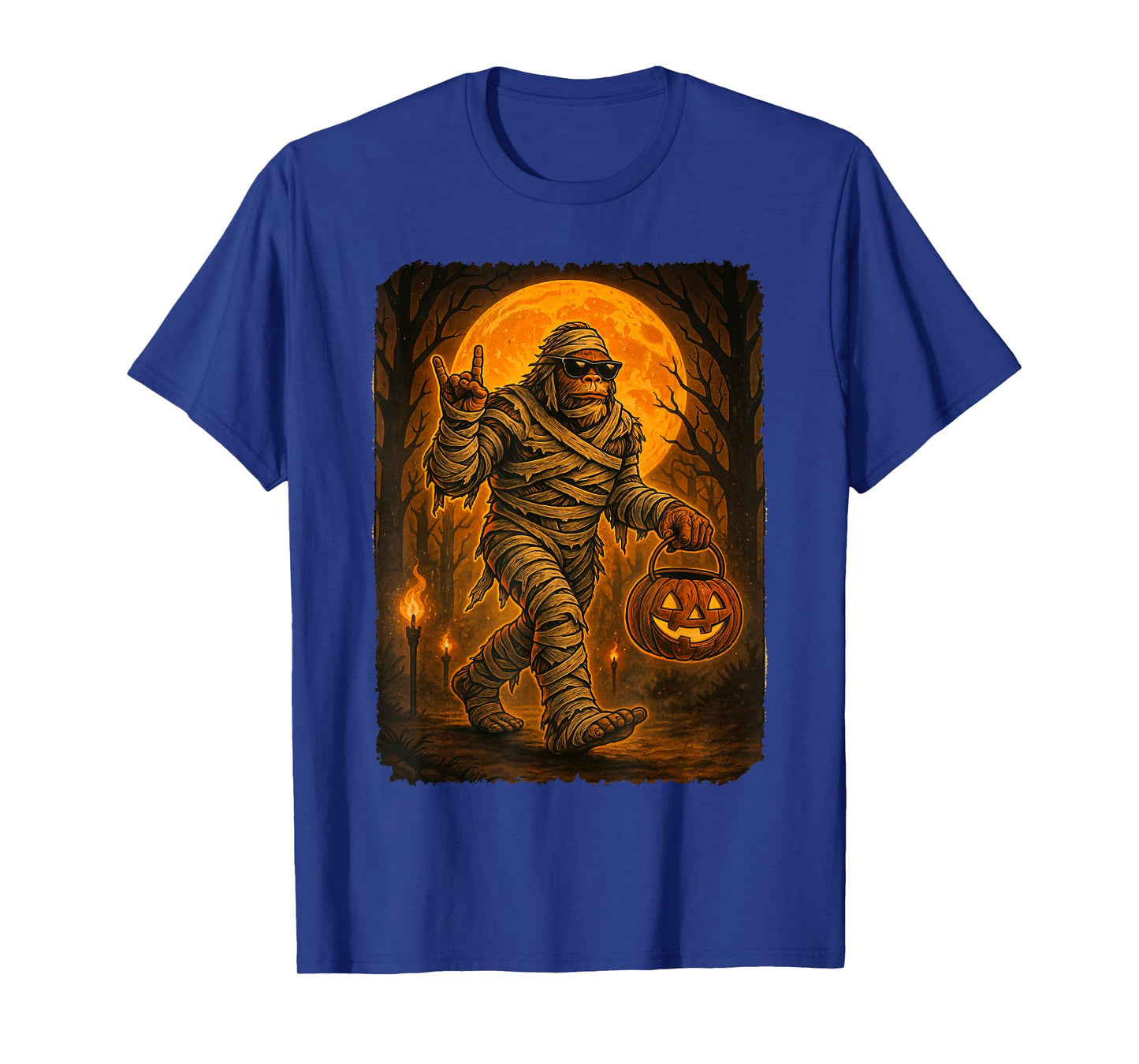 Funny Jack O Lantern Mummy Bigfoot Halloween Costumes Men T-Shirt