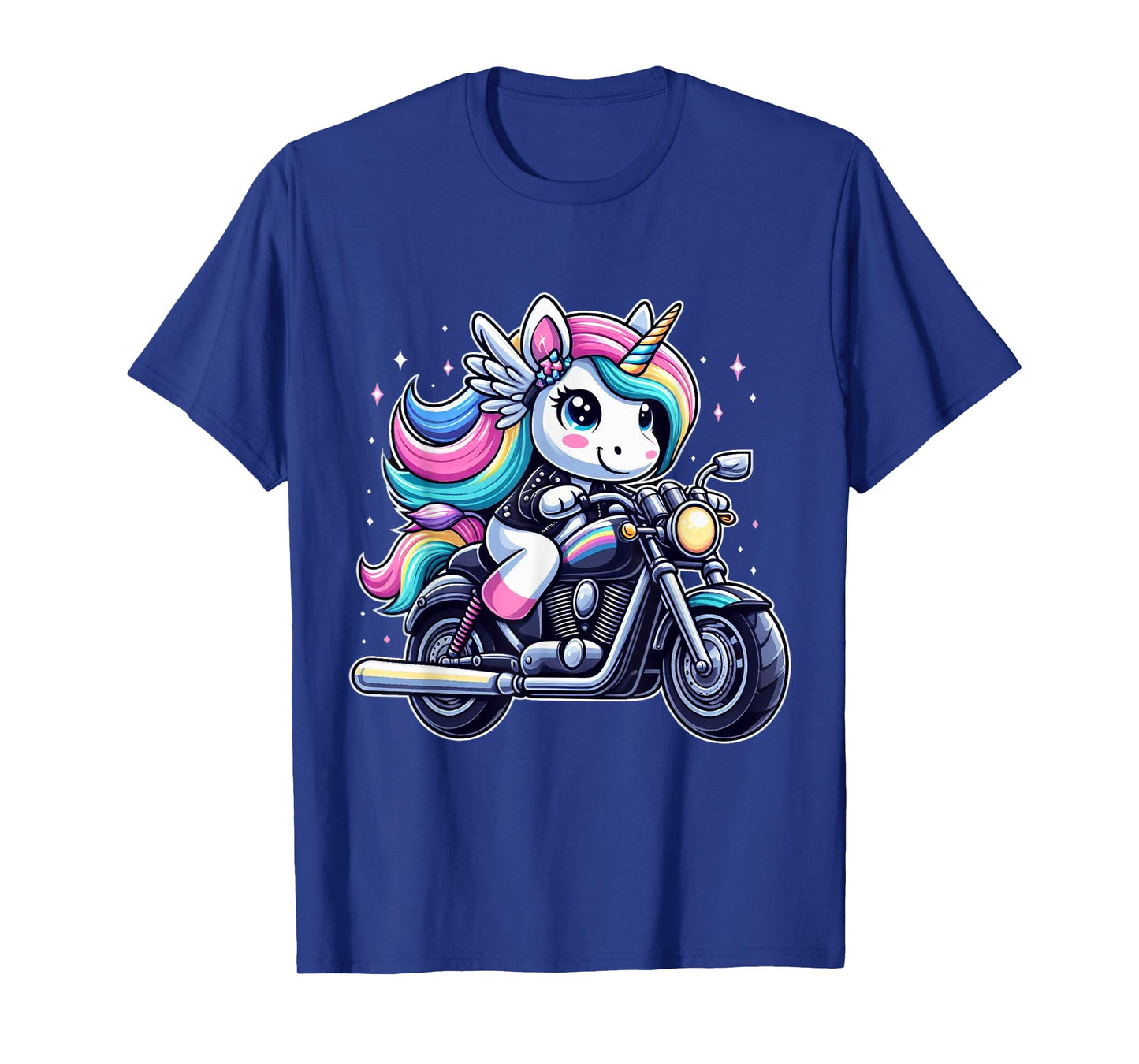 Unicorn Riding A Motorcycle Boys Girls Men Women Kids Adults T-Shirt
