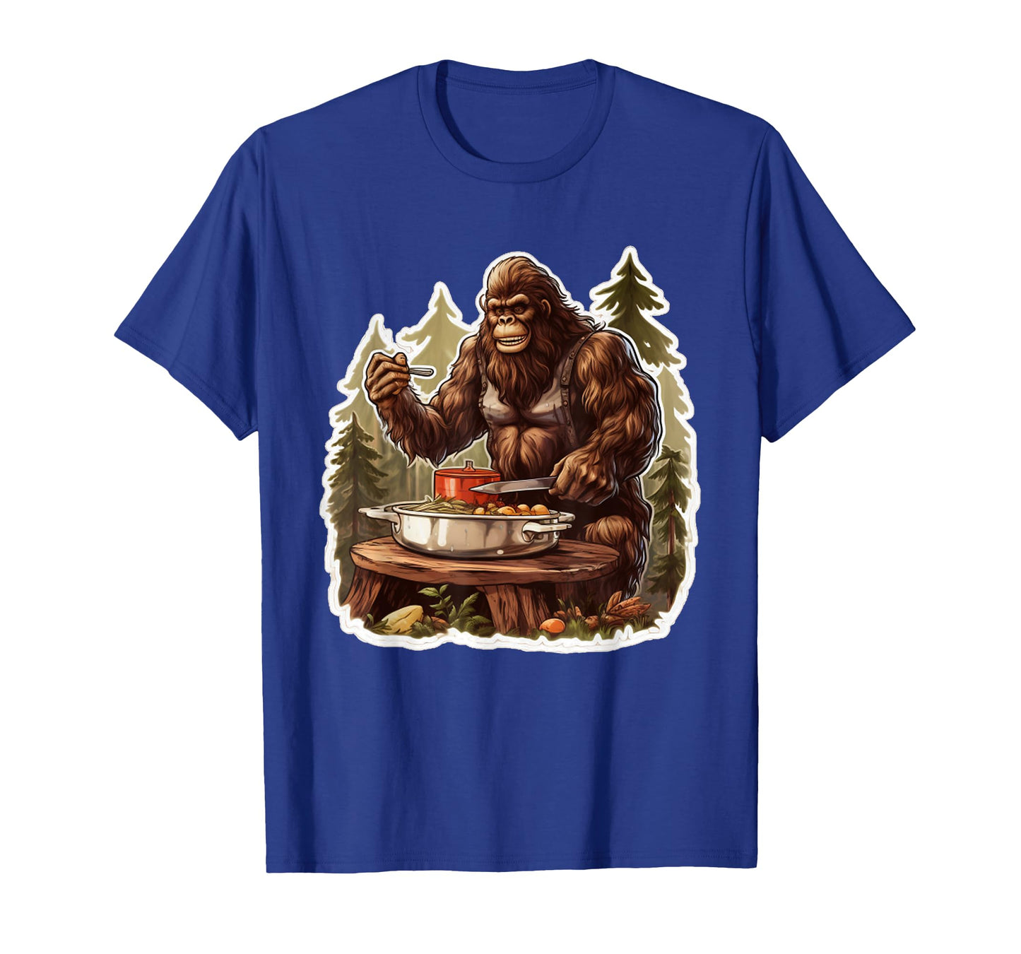 Bigfoot Chef Sasquatch Cooking Food Funny Foodie T-Shirt