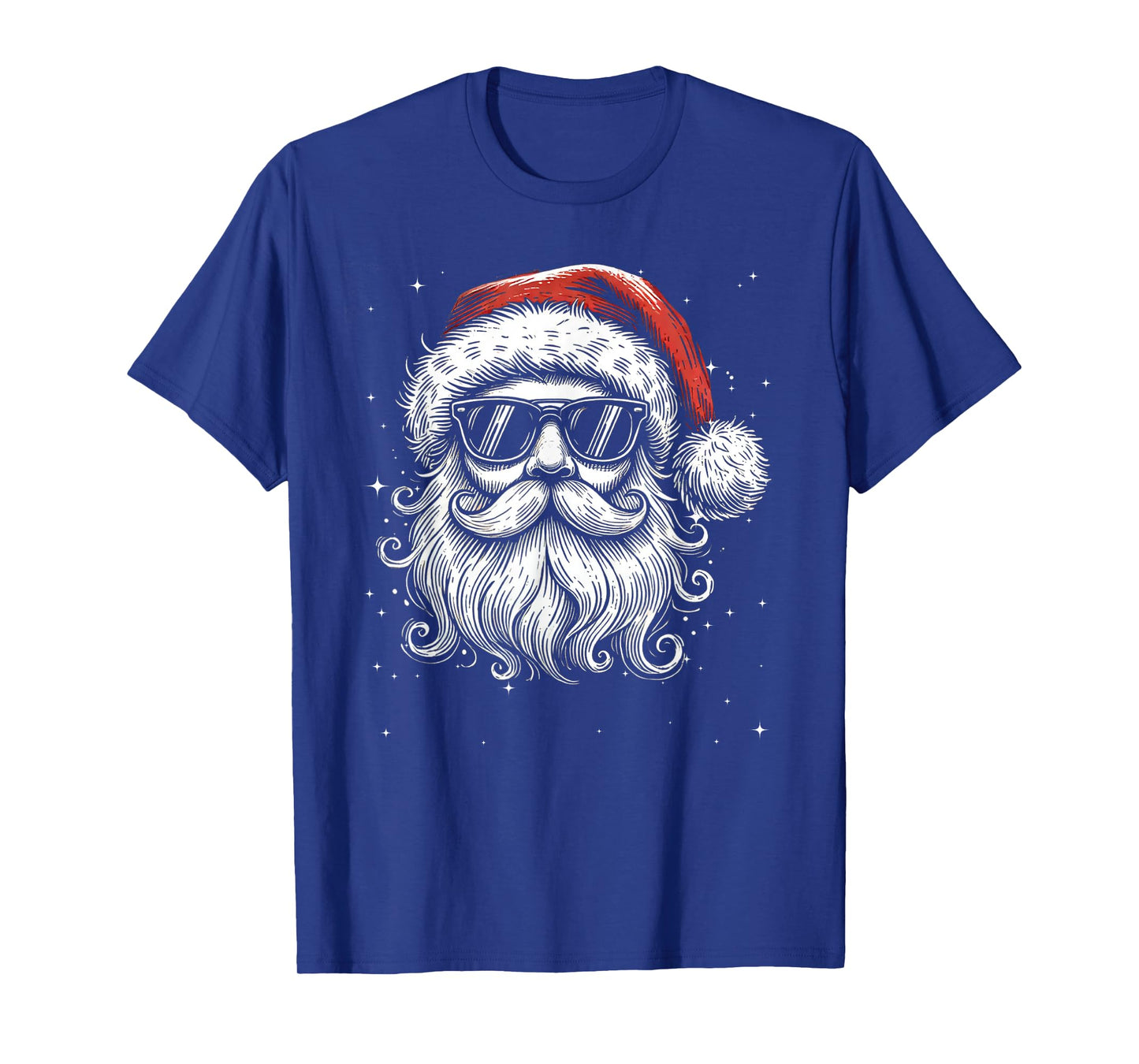 Cool Retro Santa Face Wearing Vintage Sunglasses And Hat T-Shirt