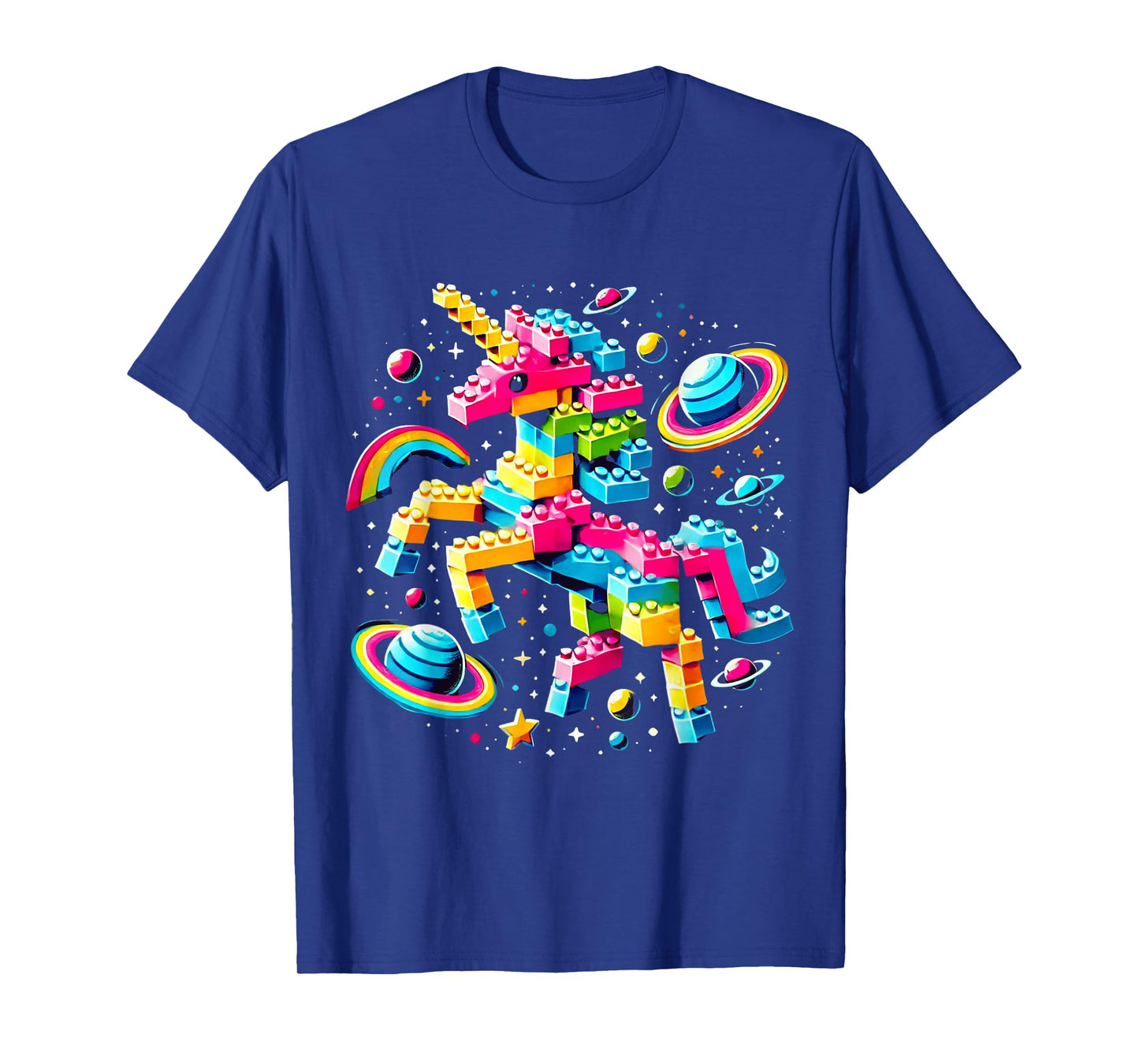 Unicorn Blocks Master Funny Builder Building Blocks Bricks T-Shirt