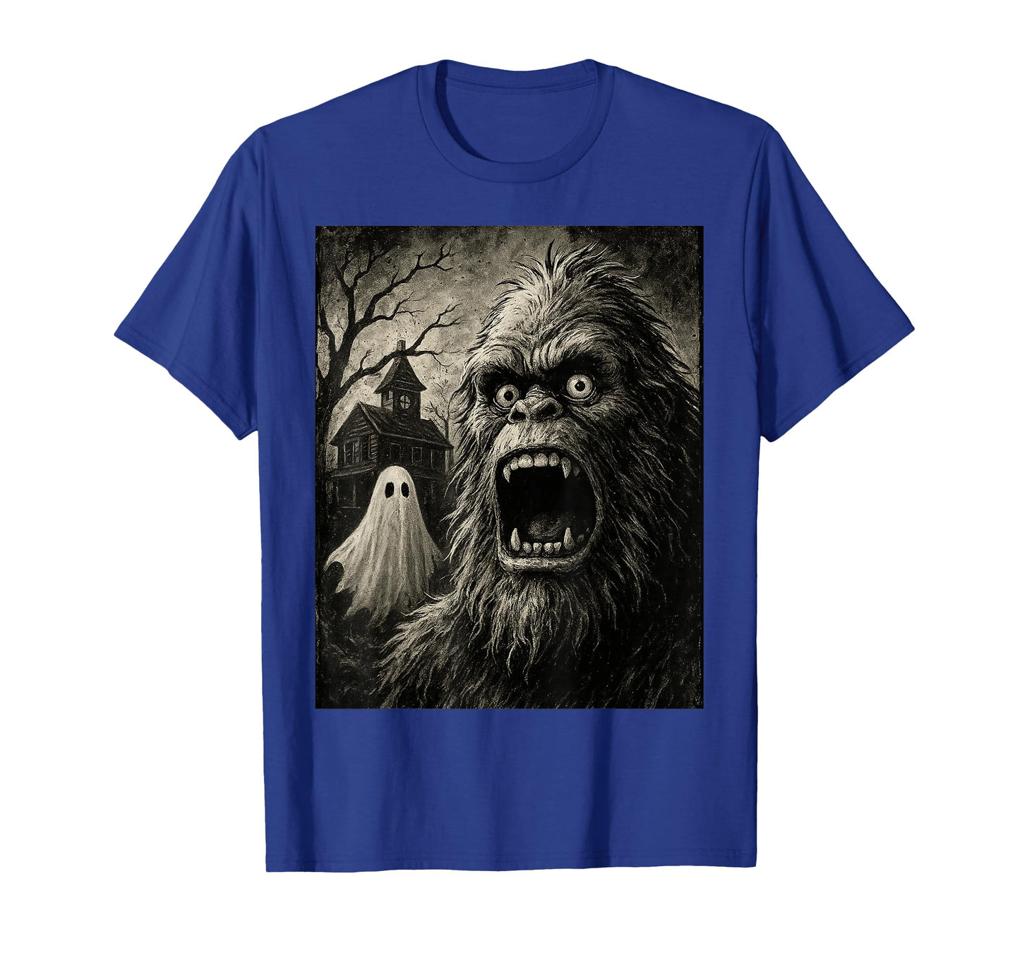 Bigfoot Halloween Funny Sasquatch Ghost Men Boy Kids Bigfoot T-Shirt