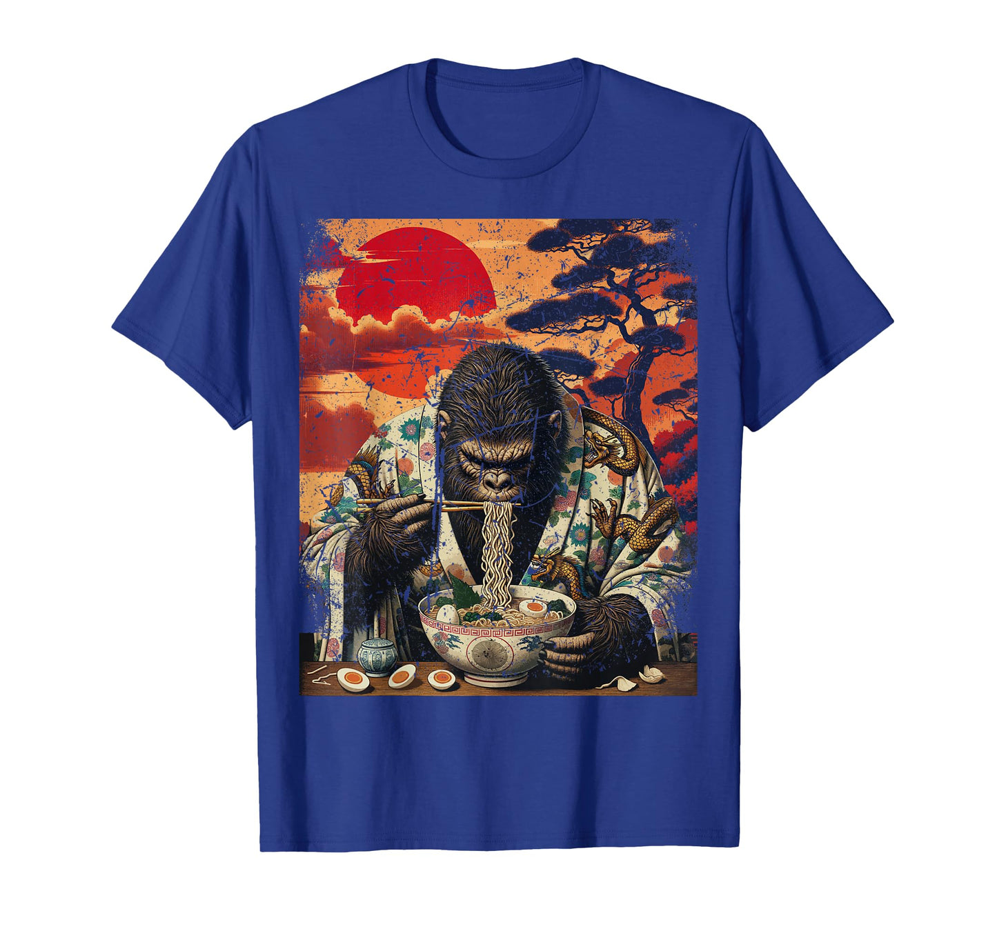 Bigfoot Sasquatch Funny Cryptid Japanese Ramen Ukiyo-e T-Shirt