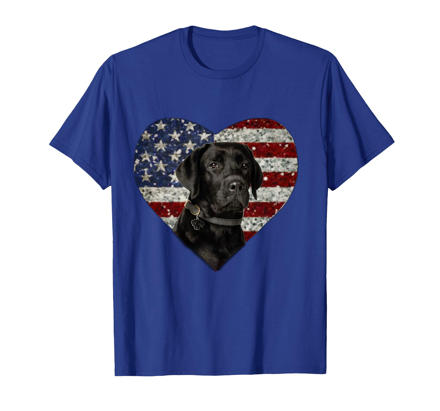 American Black Labrador USA Flag Lab Long Sleeve T-Shirt