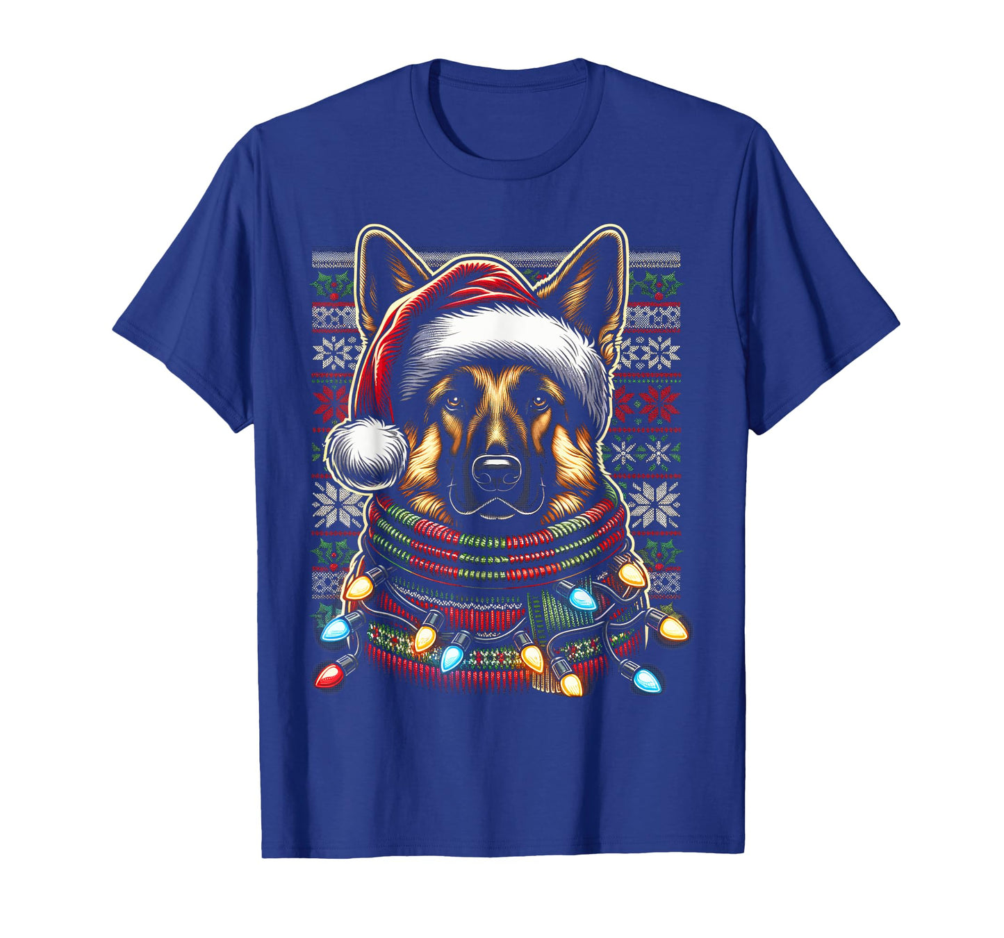 Christmas German Shepherd Xmas Shepherd Mom Dog Lover Womens T-Shirt
