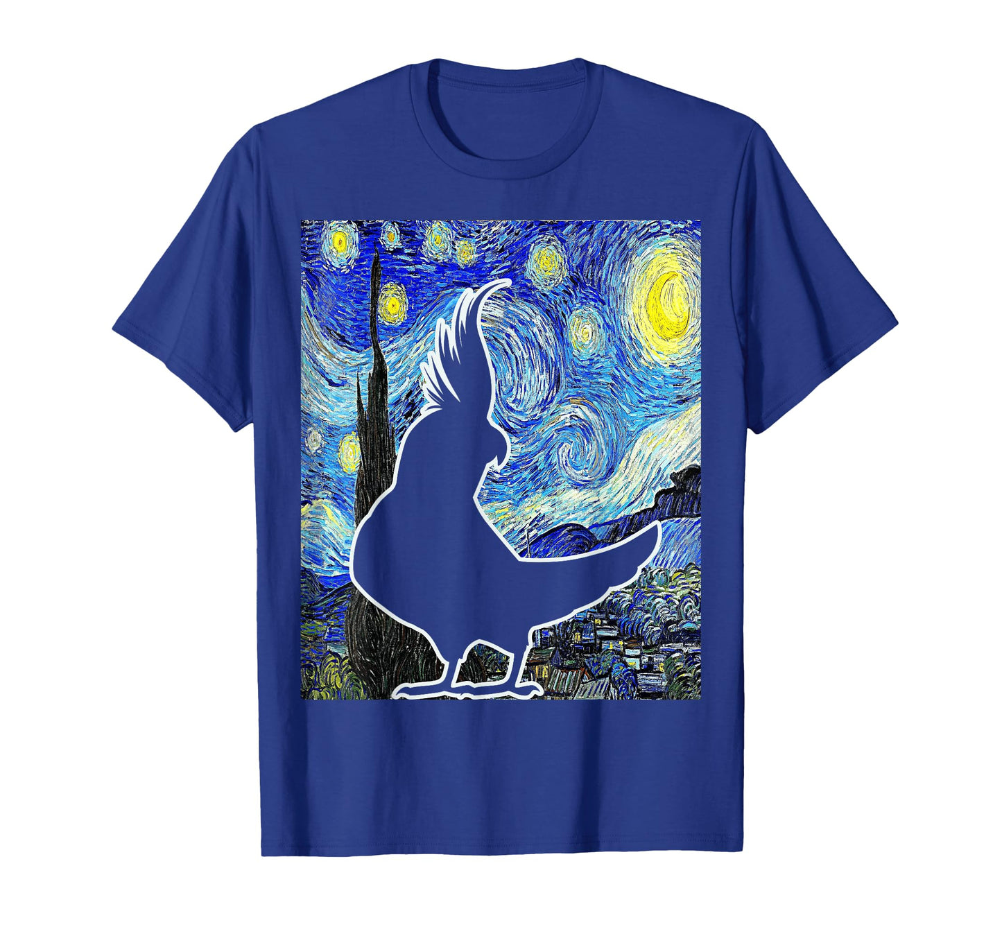 Cockatiel Starry Night Van Gogh Cockatiel Parrot Birding T-Shirt