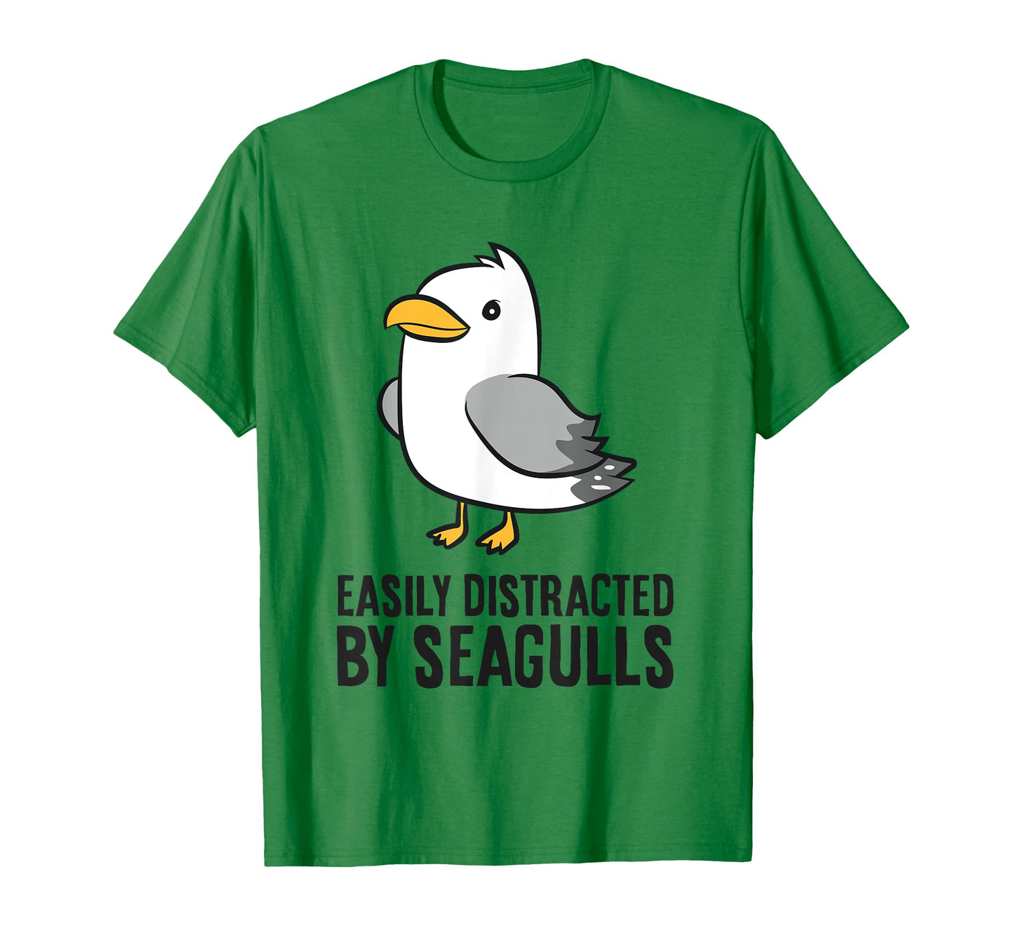 Easily Distracted By Seagulls Funny Seagull Lover T-Shirt