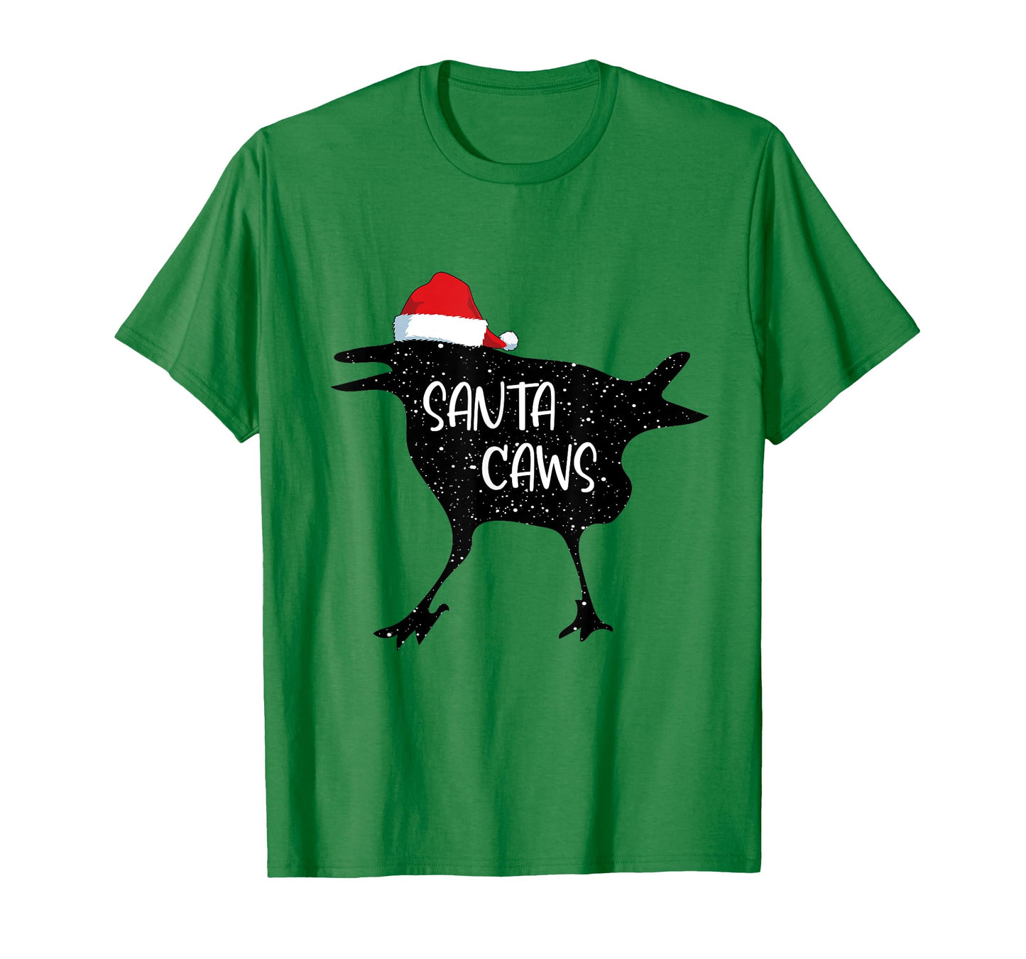 Crow Santa Christmas Santa Caws Funny Bird Pajamas Xmas T-Shirt