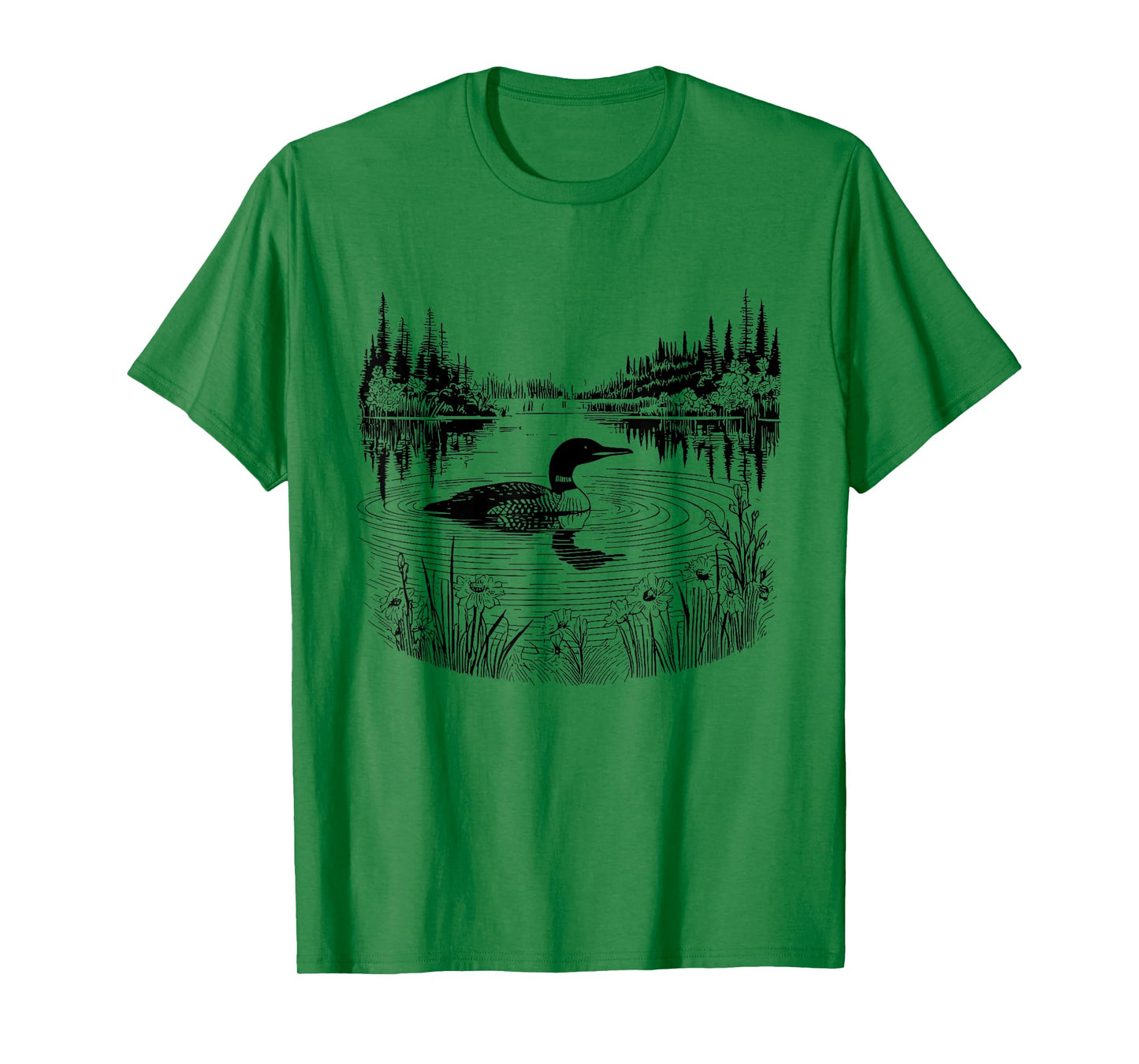 Loon in the Wilderness Birding Bird Watching Bird Lover T-Shirt