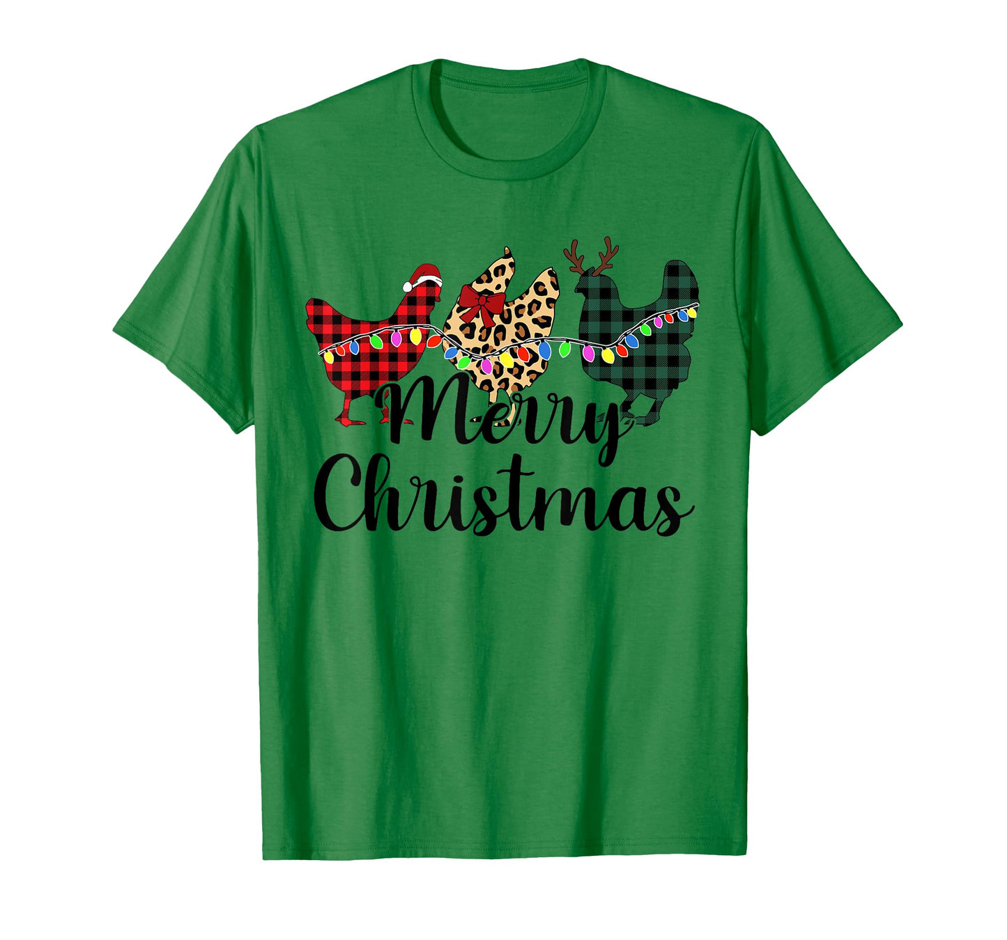 Buffalo Plaid Chickmas Merry Christmas Chicken Lover Xmas T-Shirt