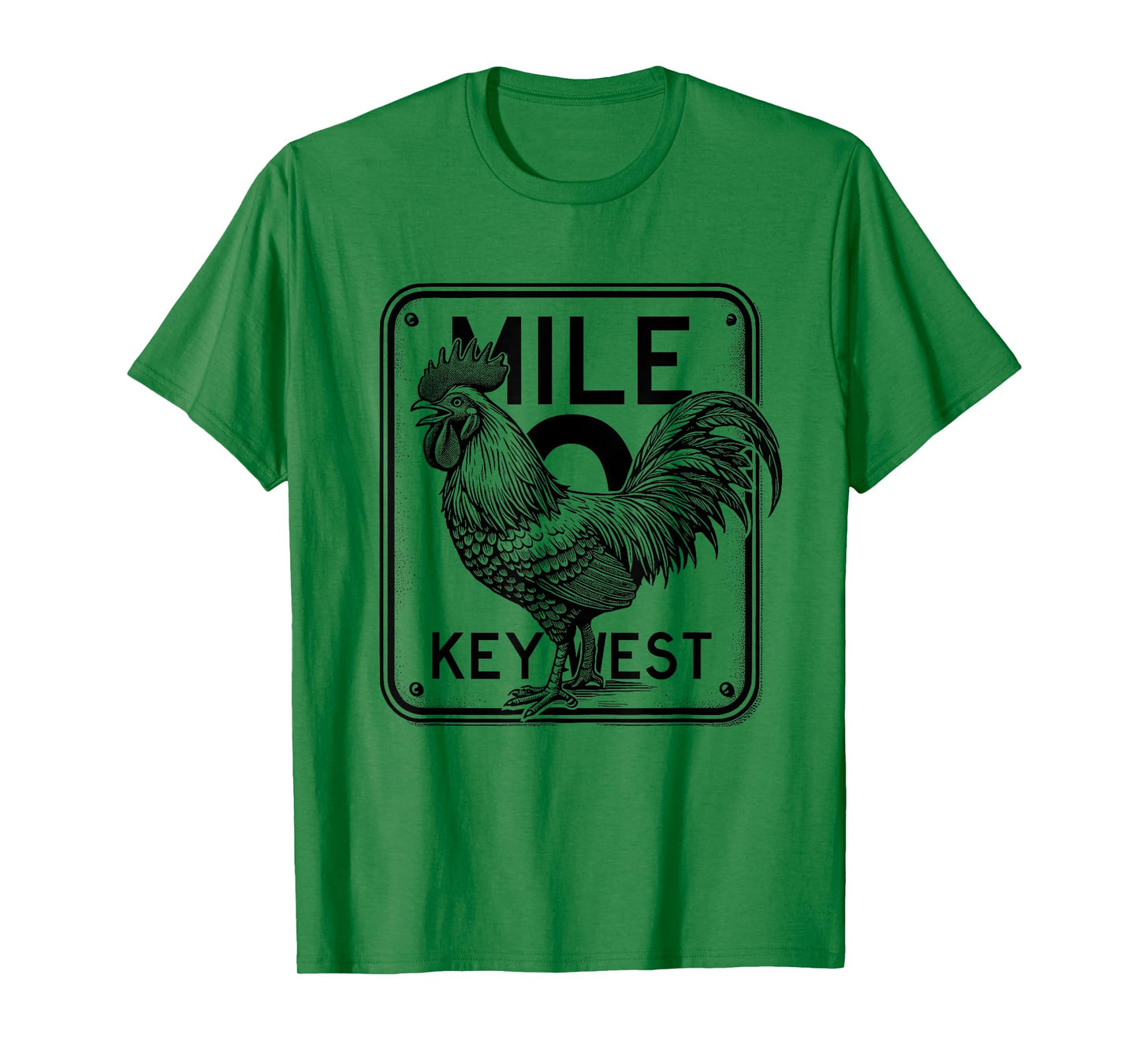 Key West Florida Chicken Retro Mile 0 Rooster Mile Marker T-Shirt