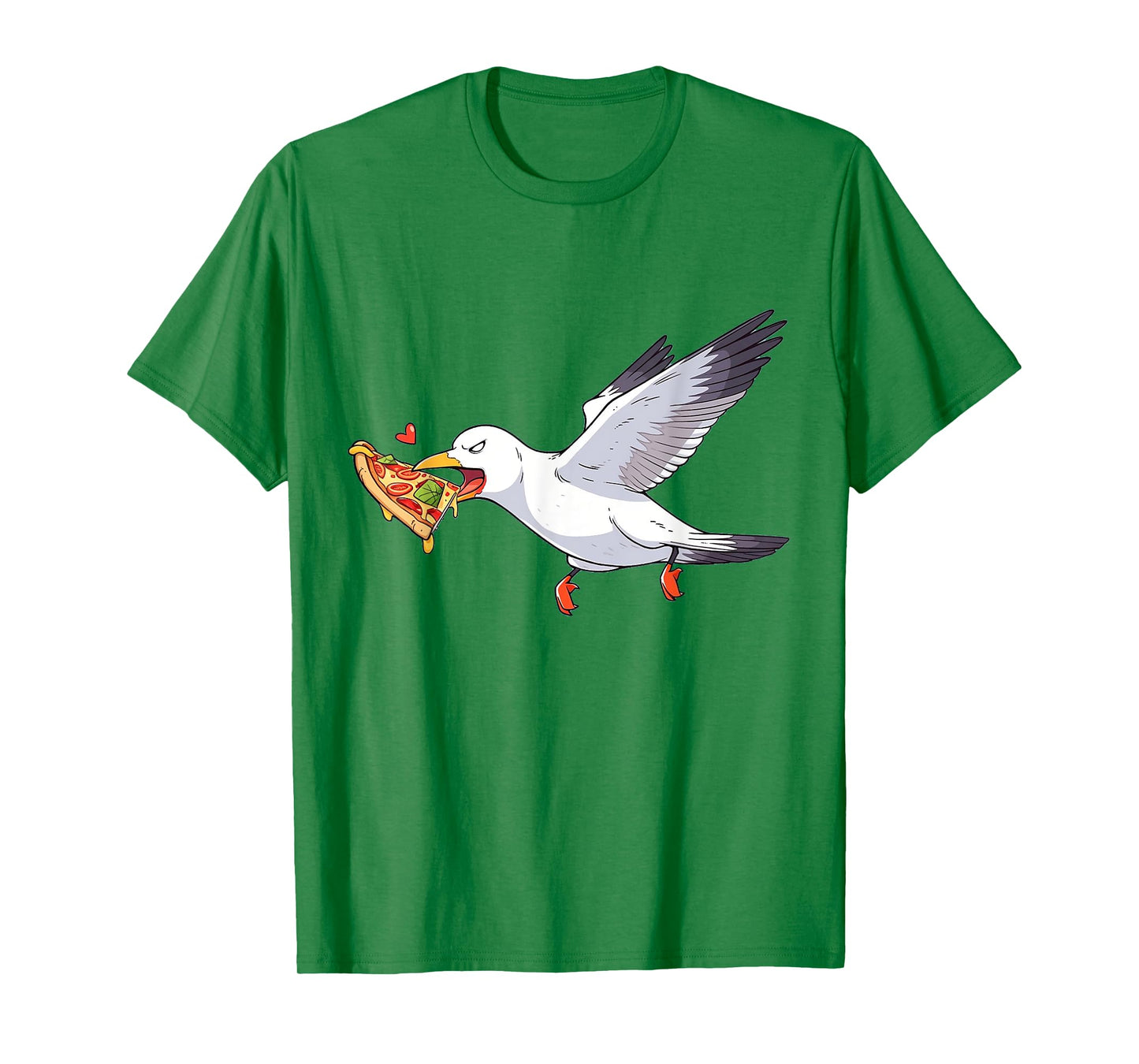 Cranky Seagull Funny Shirt Beach Birds Stealing Pizza Summer T-Shirt