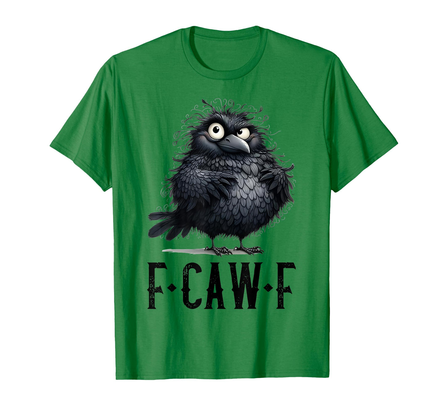 Retro F-Caw-F Black Bird Crow Funny Crow Bird Cawing Grunge T-Shirt