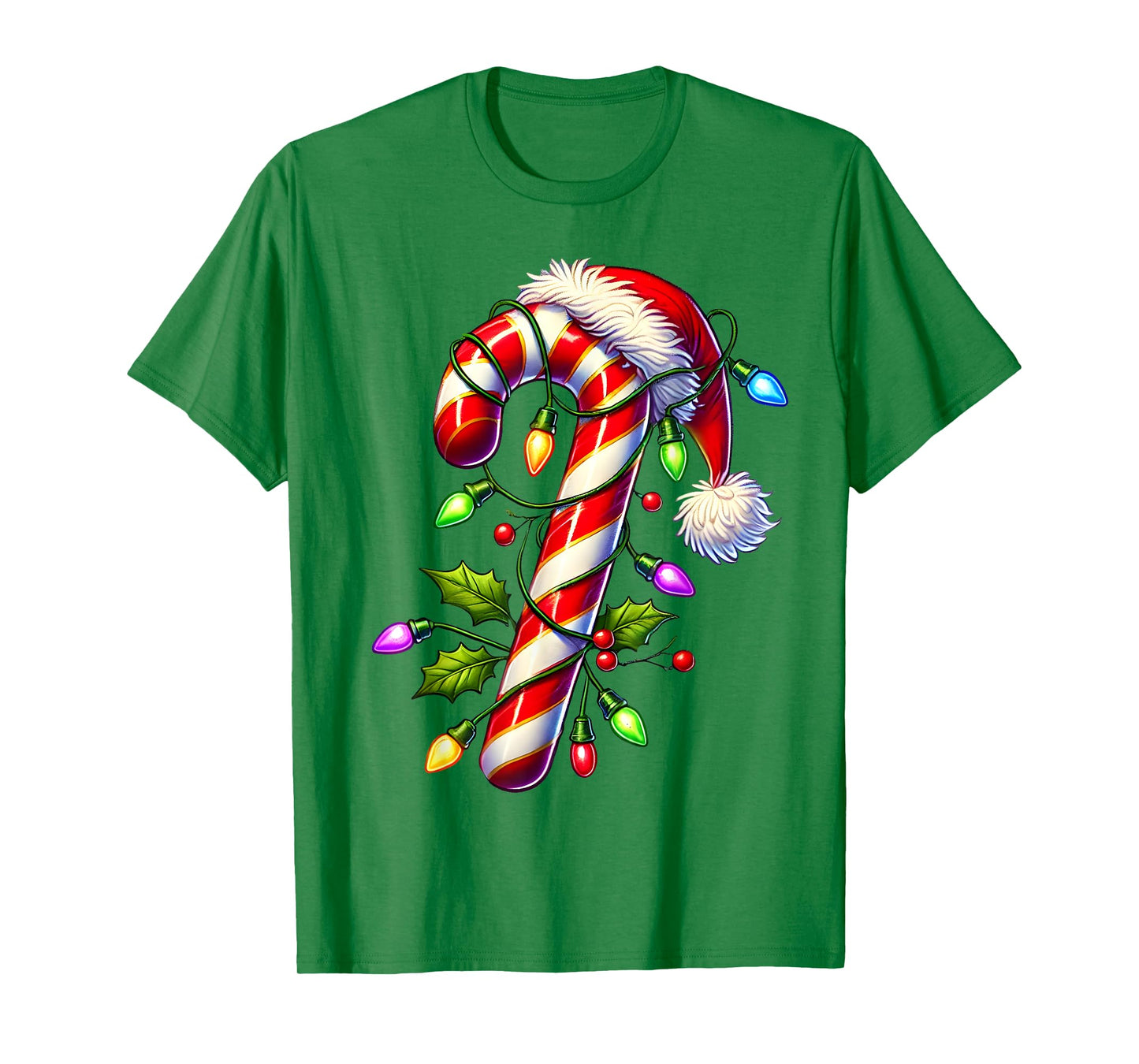 Candy Cane Crew Christmas Light Family Xmas Santa Boys Girls T-Shirt